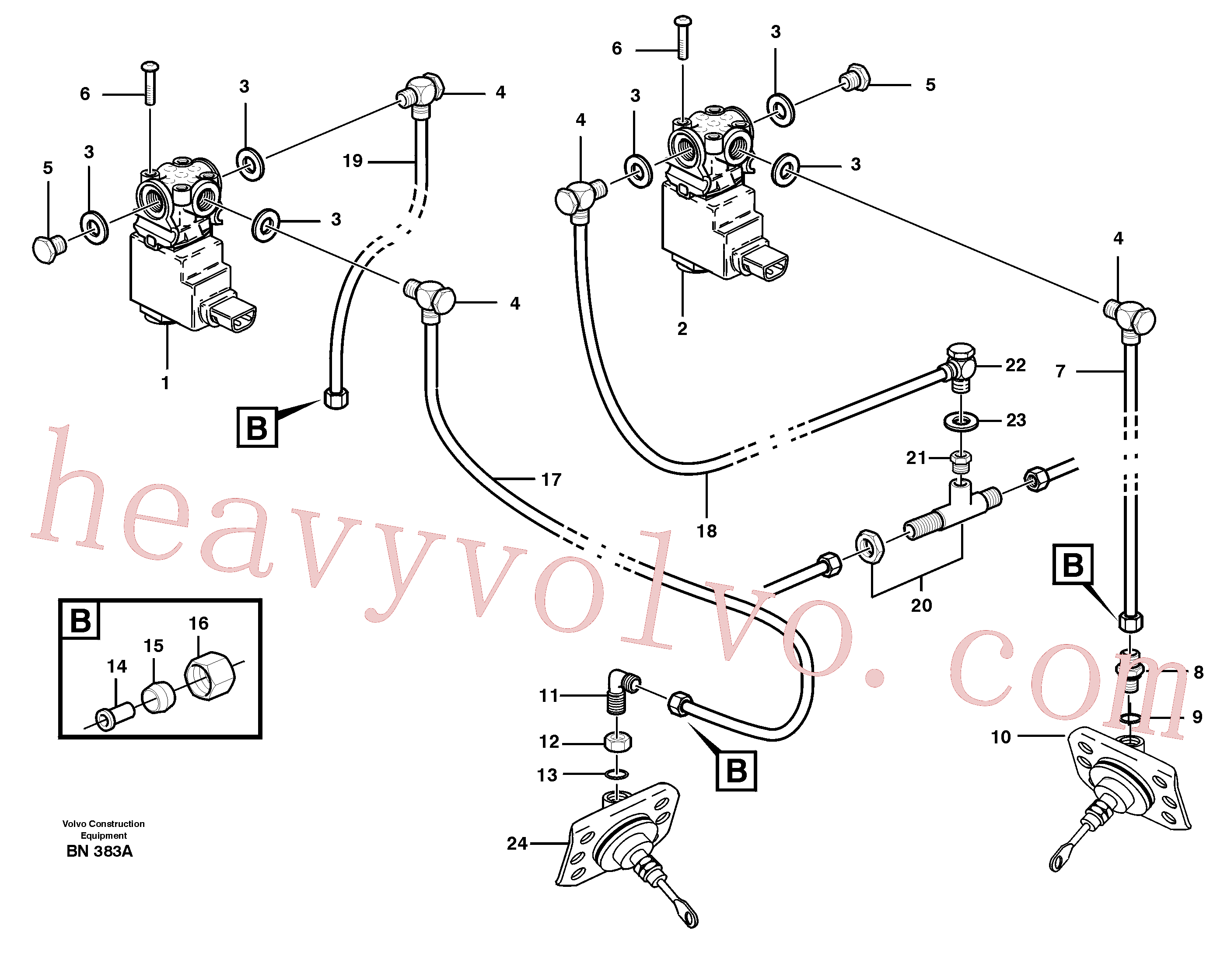 VOE13947282 for Volvo Pneumatic system, diff lock, cab(BN383A assembly)