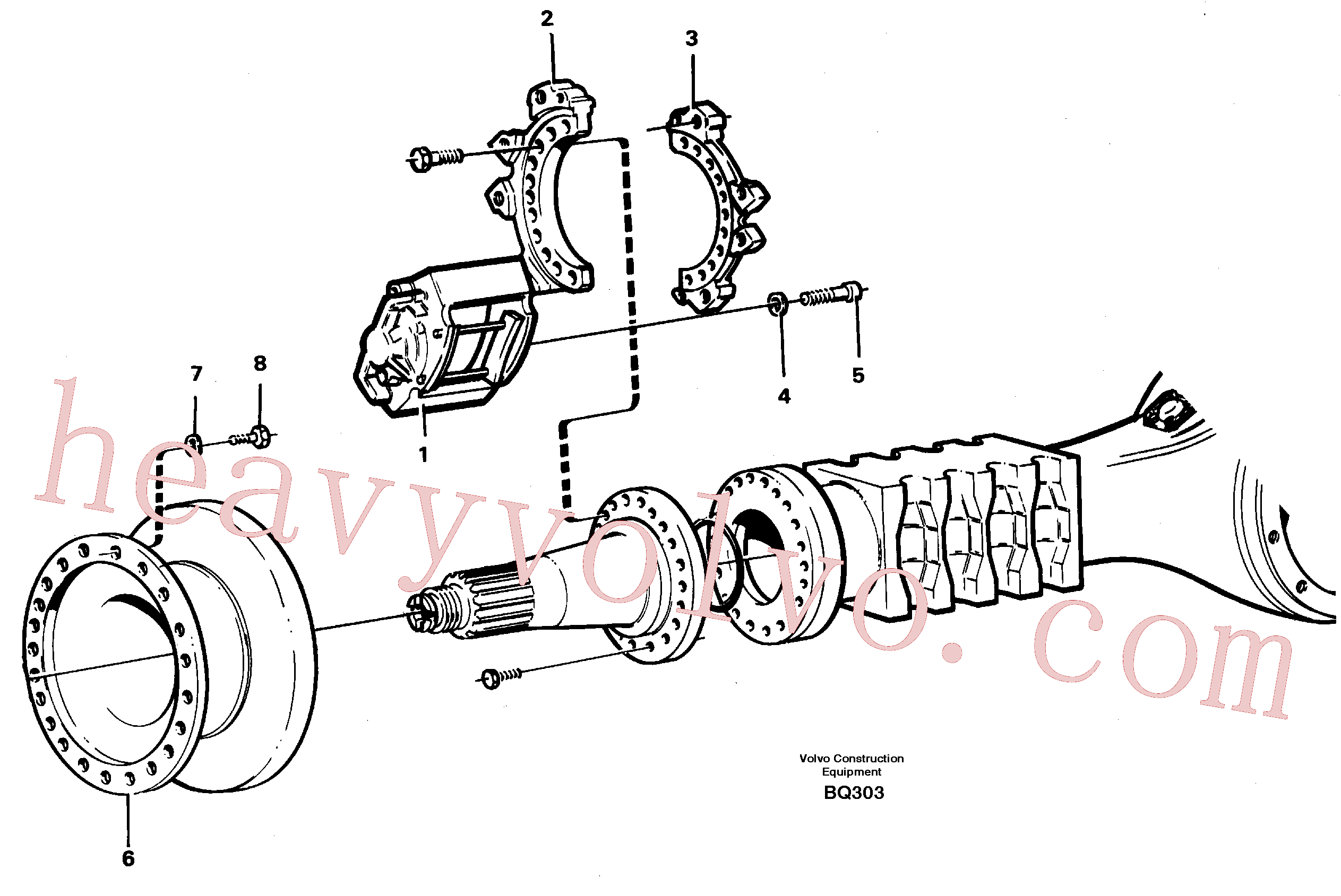 VOE13963314 for Volvo Rear wheel brake, axle 2(BQ303 assembly)