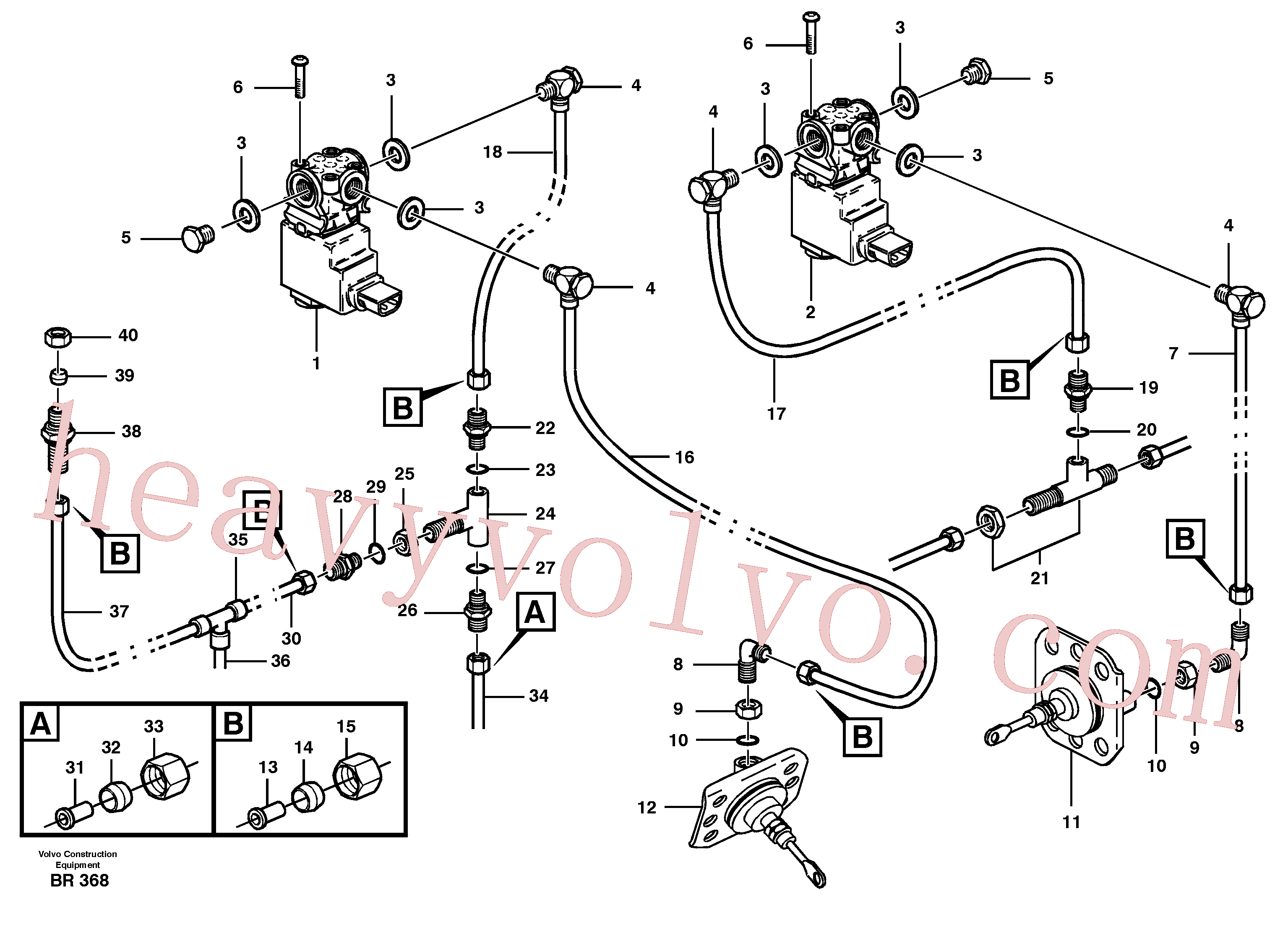 VOE13966412 for Volvo Pneumatic system, diff lock, cab(BR368 assembly)