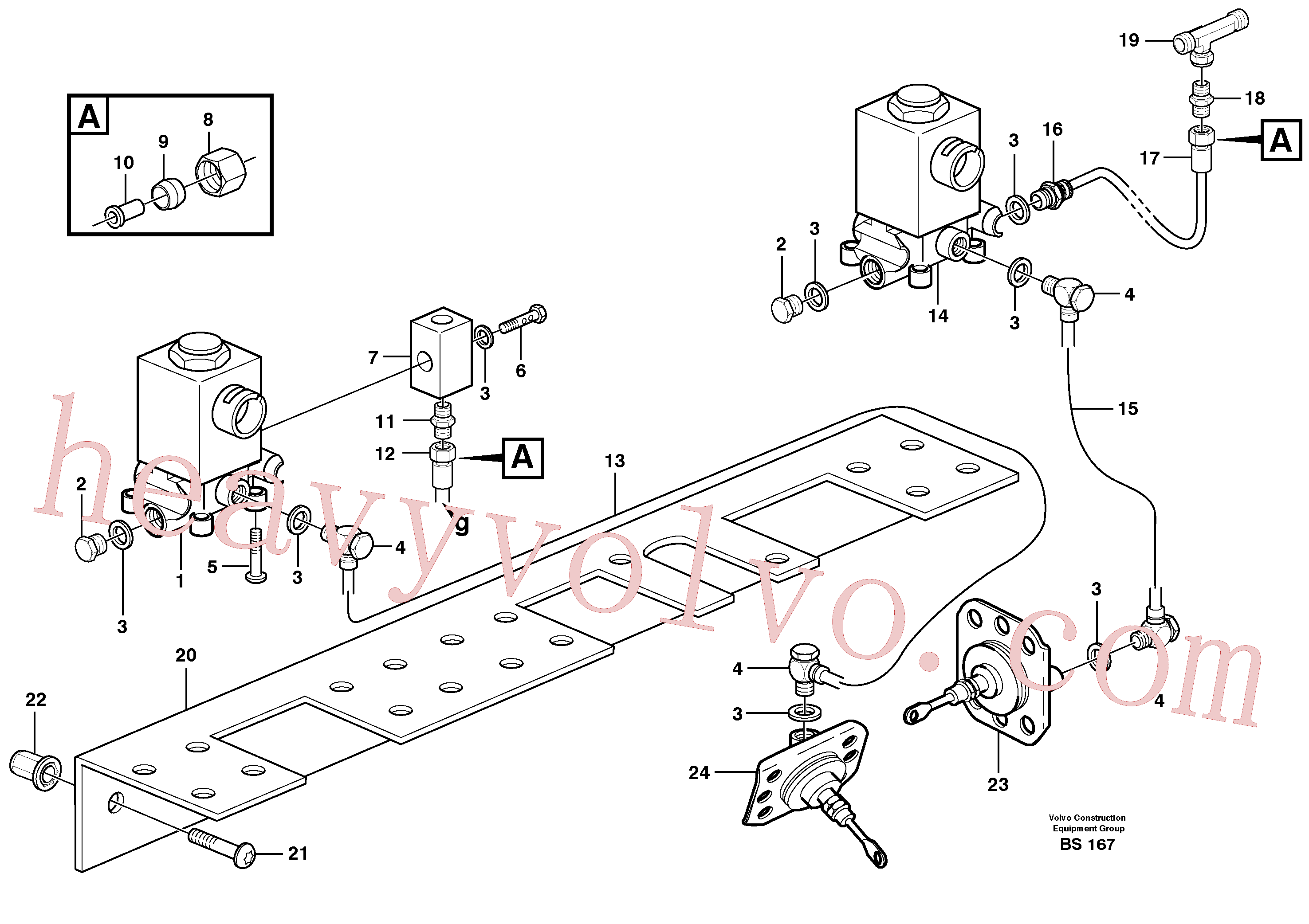 VOE13966412 for Volvo Pneumatic system, diff lock, cab(BS167 assembly)