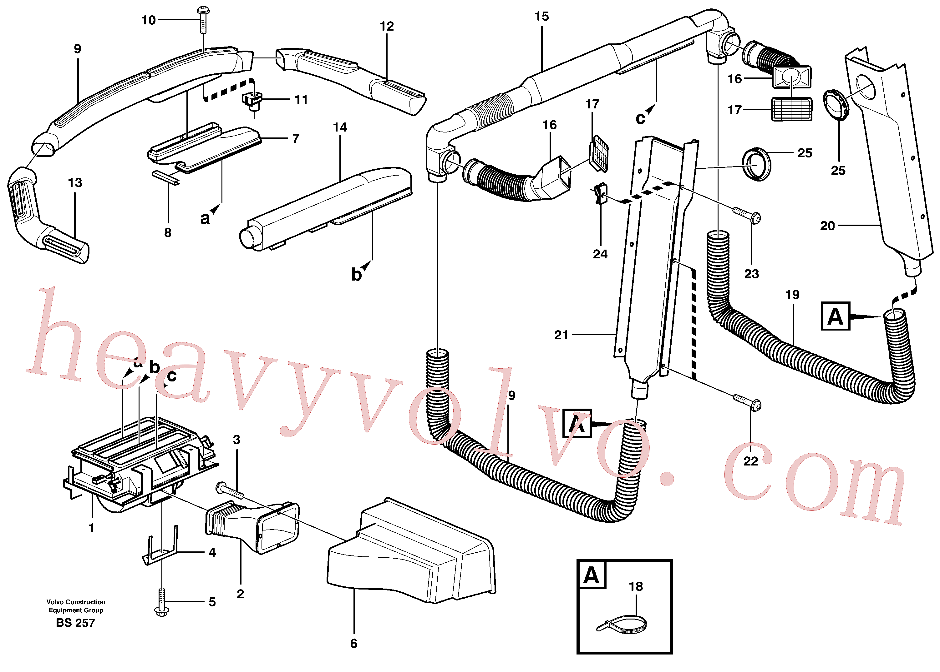 VOE971322 for Volvo Air ducts(BS257 assembly)