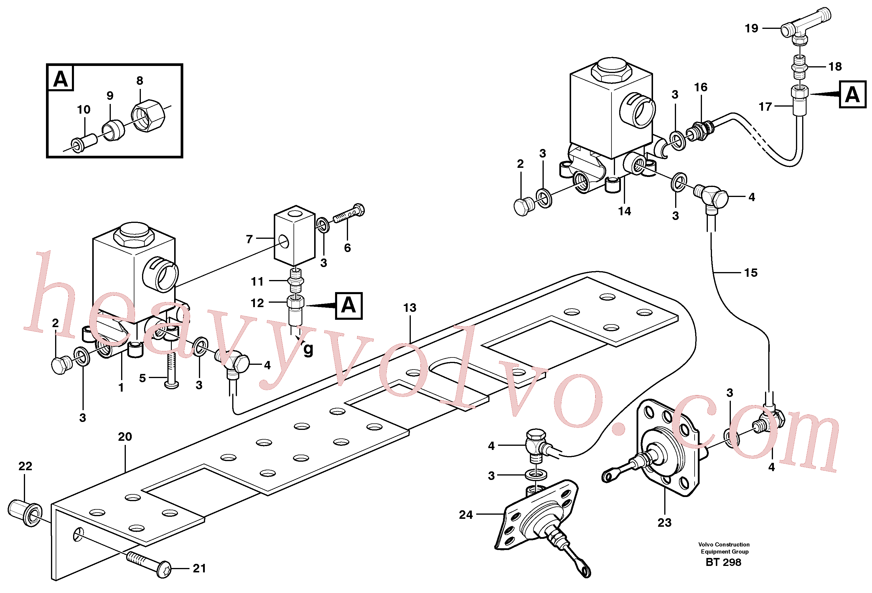 VOE13966412 for Volvo Pneumatic system, diff lock, cab(BT298 assembly)