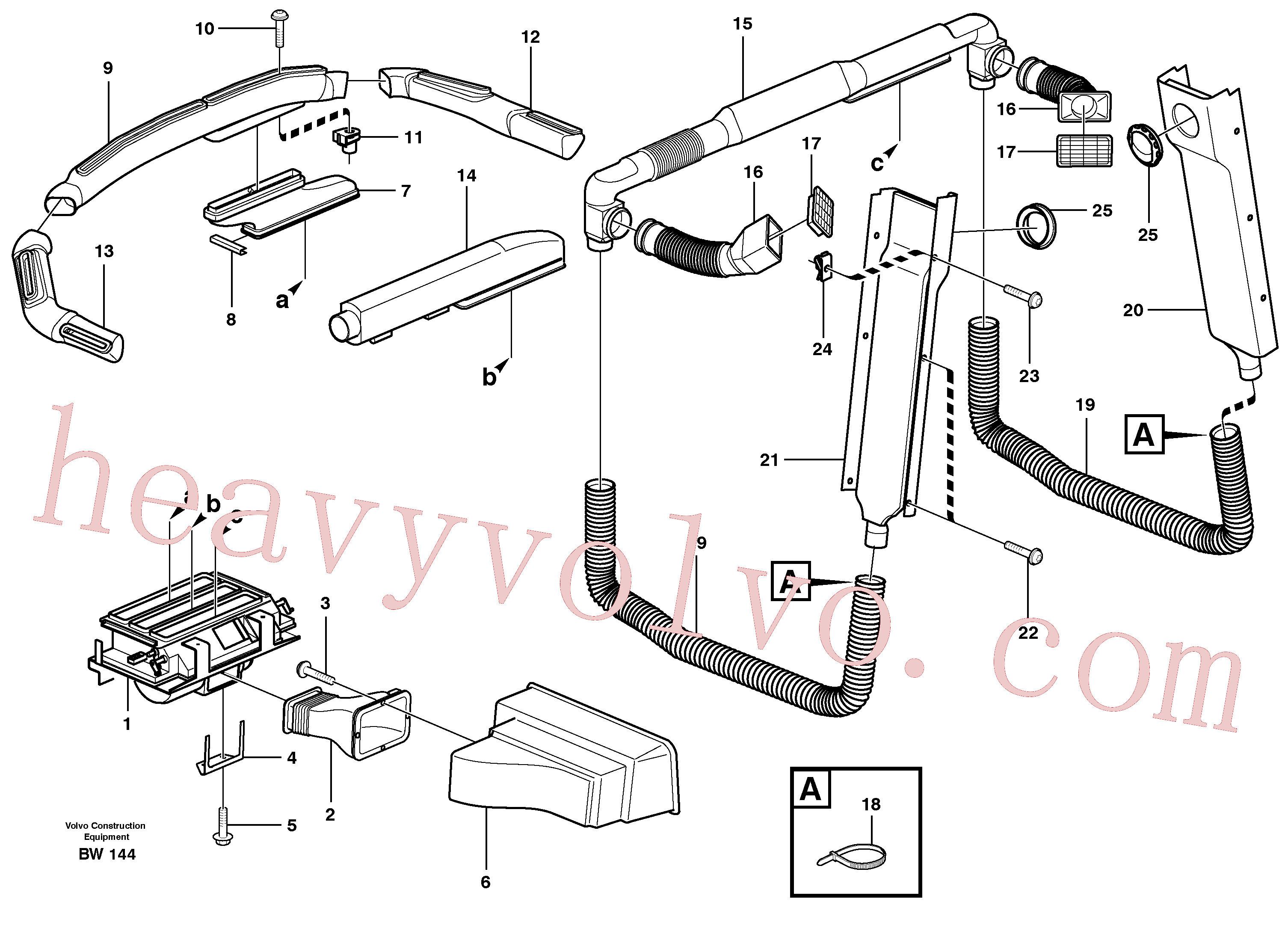 VOE971322 for Volvo Air ducts(BW144 assembly)