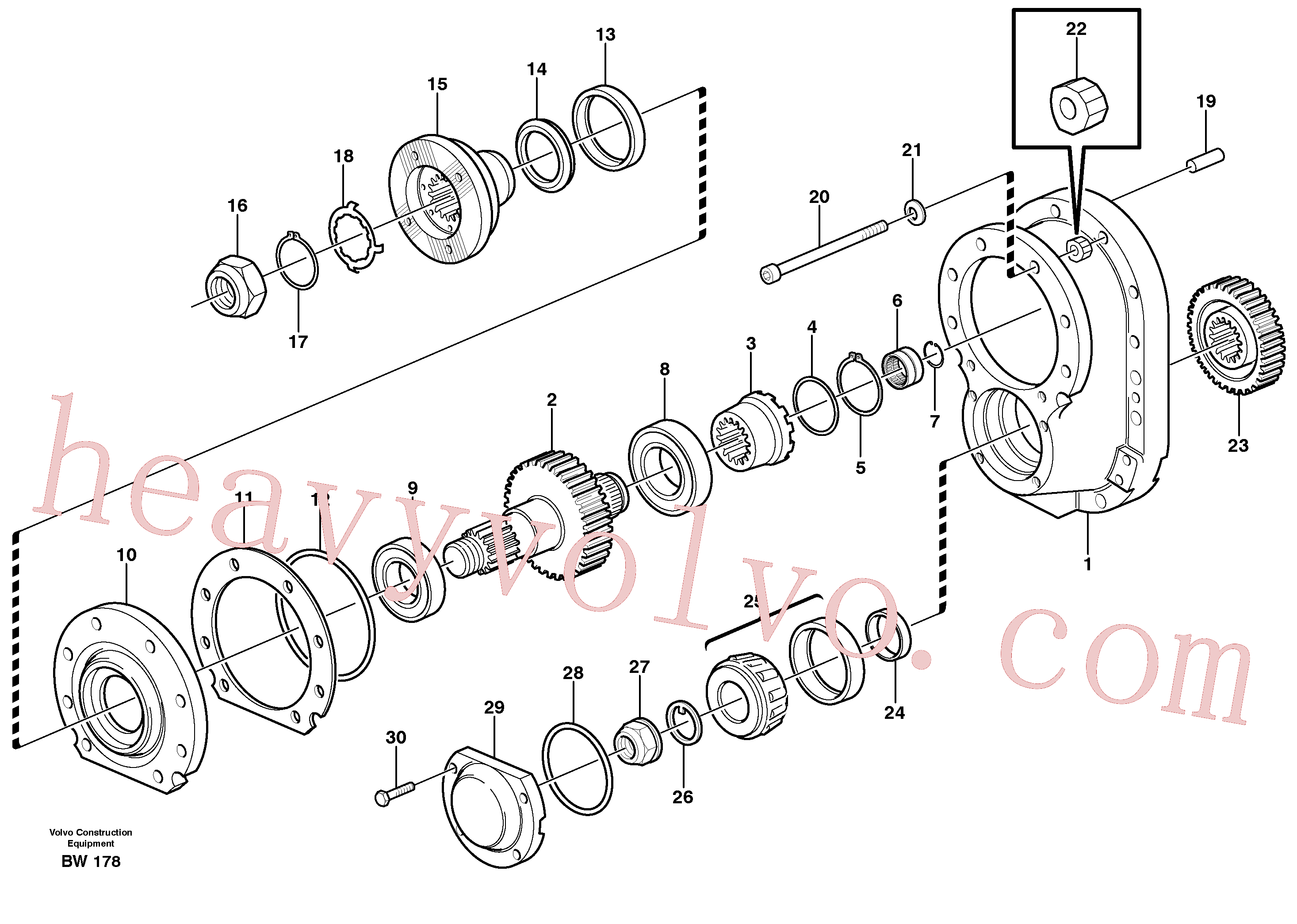 SA9016-11207 for Volvo Final drive(BW178 assembly)