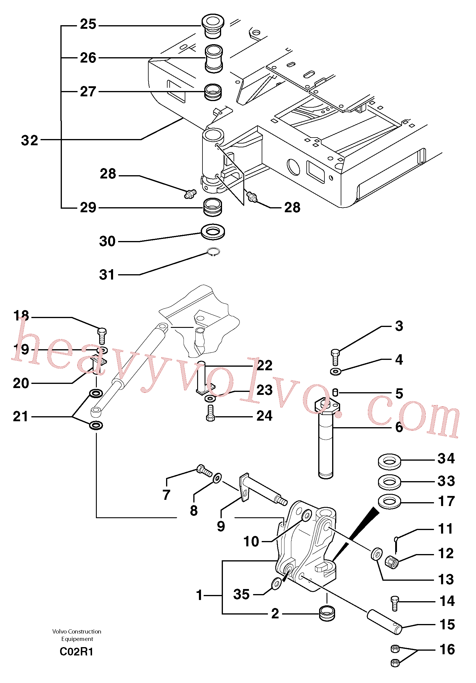 PJ4380076 for Volvo Platform / pivot pin(C02R1 assembly)