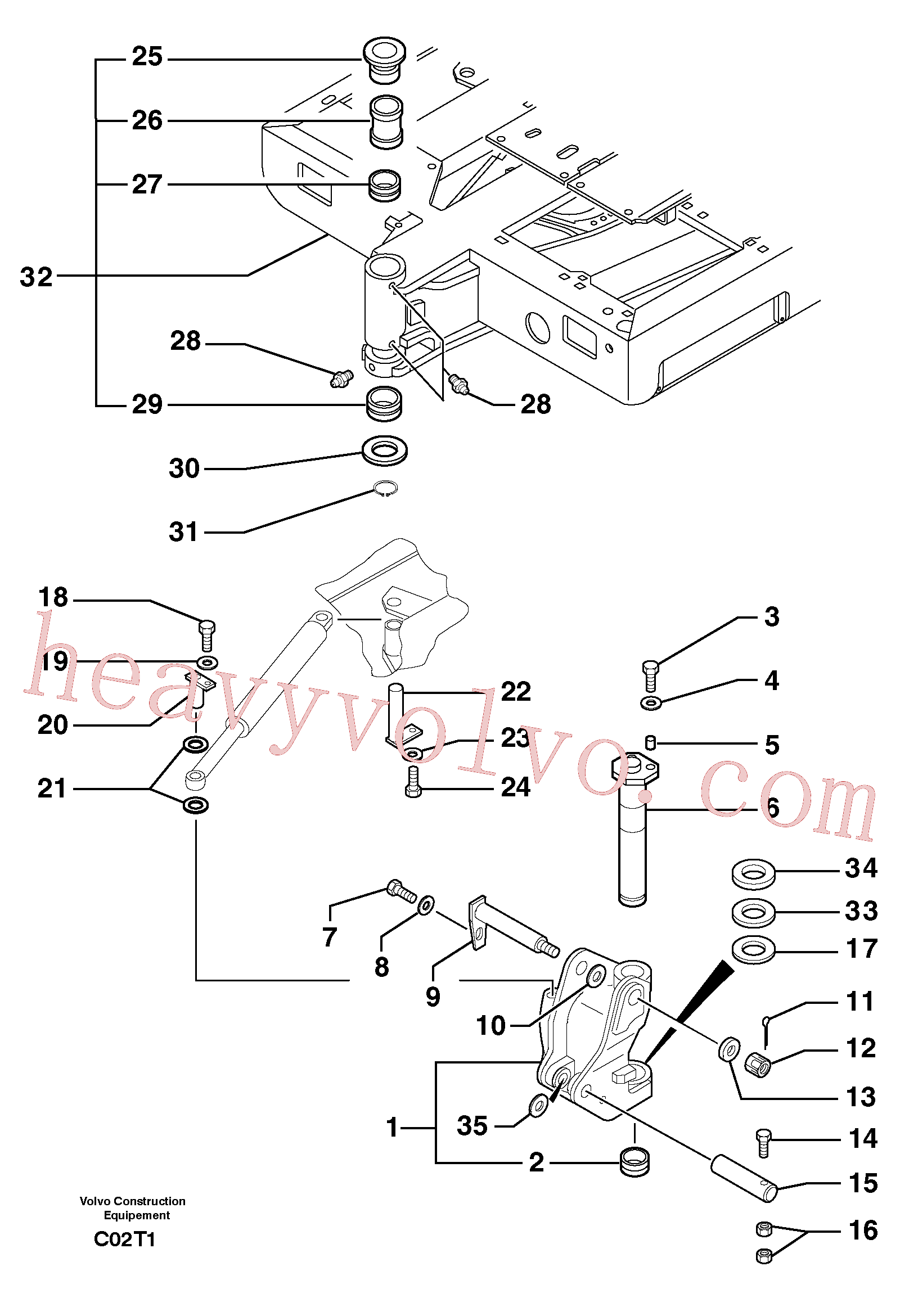 PJ3890015 for Volvo Platform / pivot pin(C02T1 assembly)