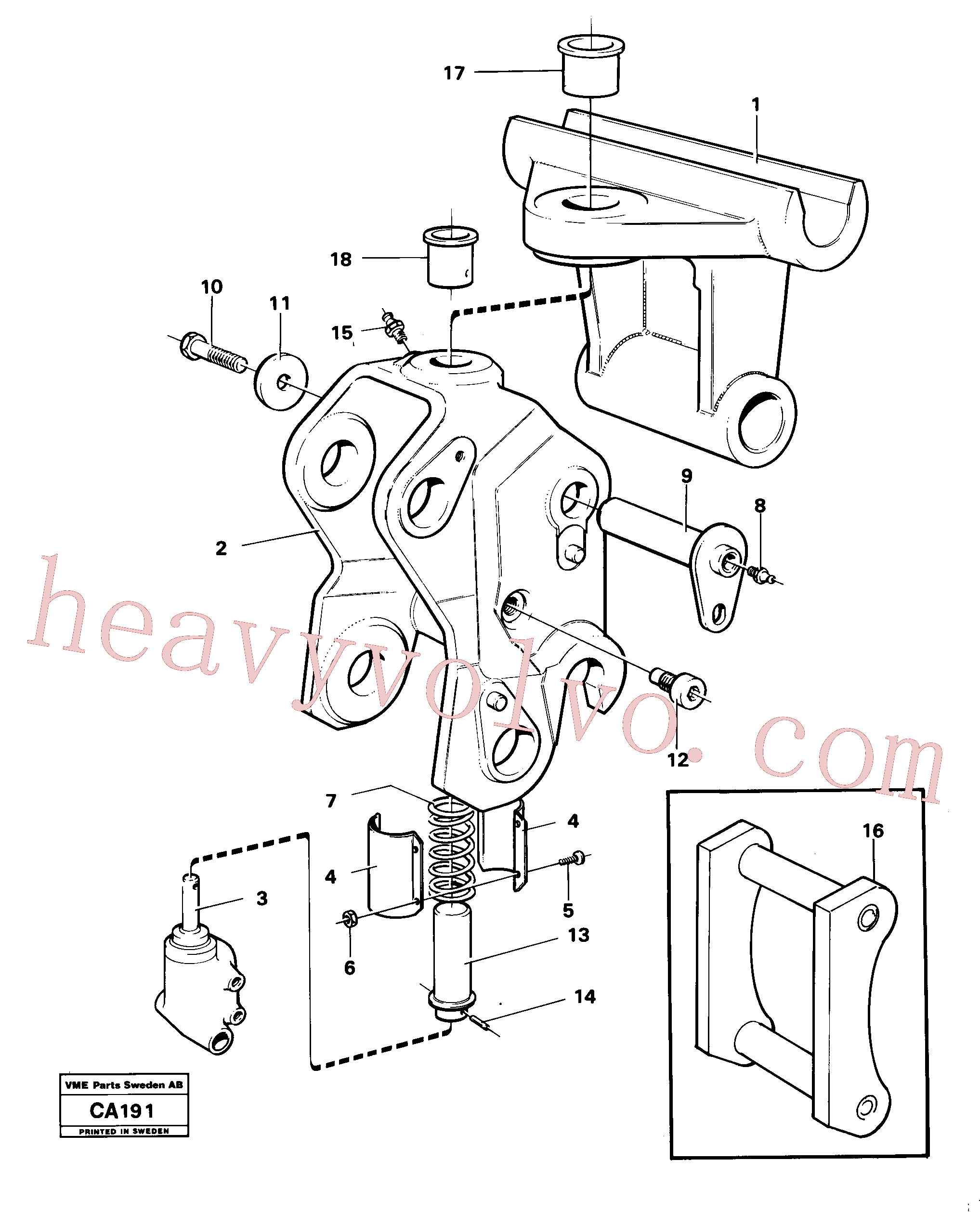 VOE951993 for Volvo Hydraulic attachment bracket(CA191 assembly)