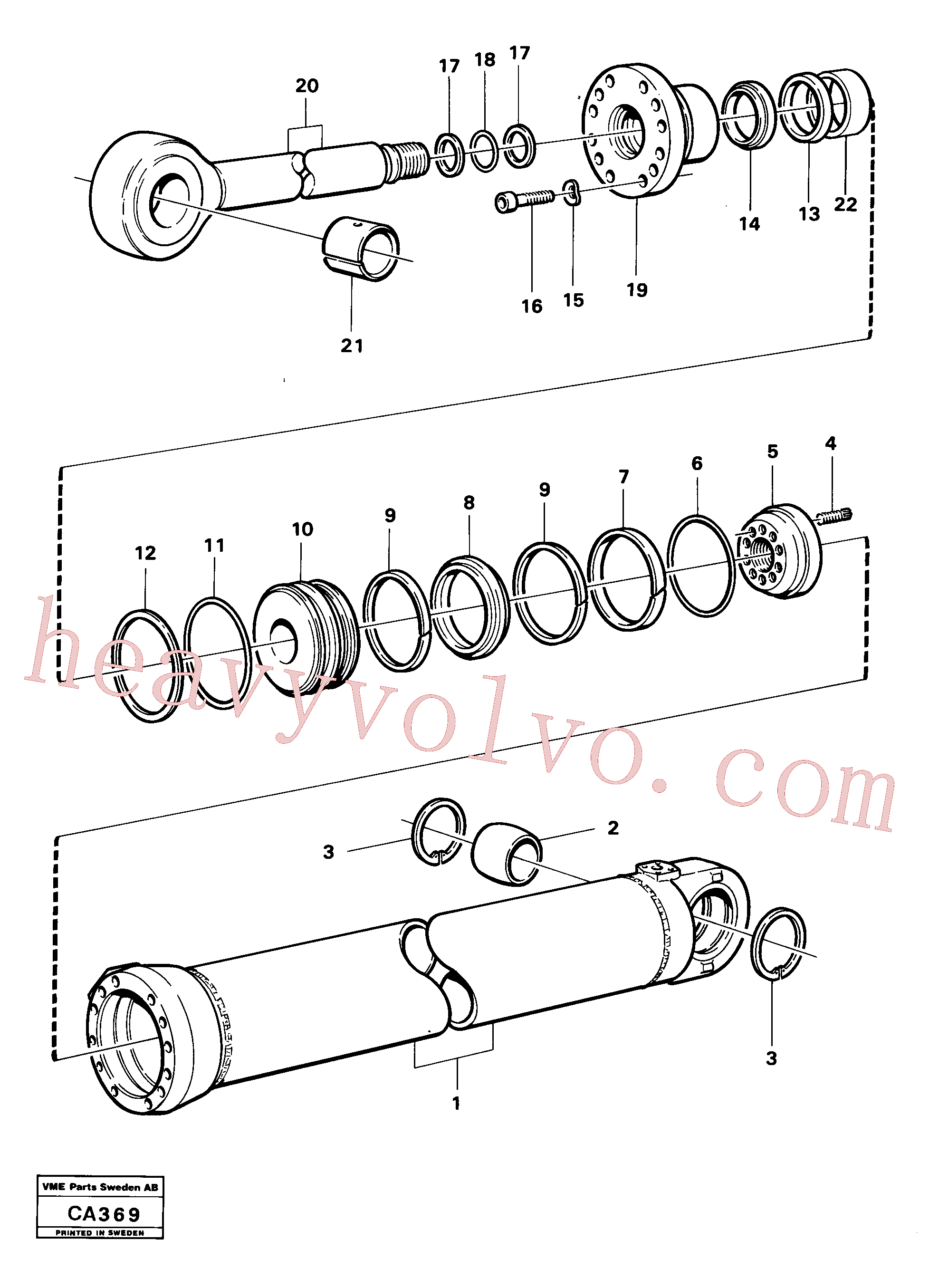 VOE4934413 for Volvo Hydraulic cylinder dipperstick cylinder(CA369 assembly)