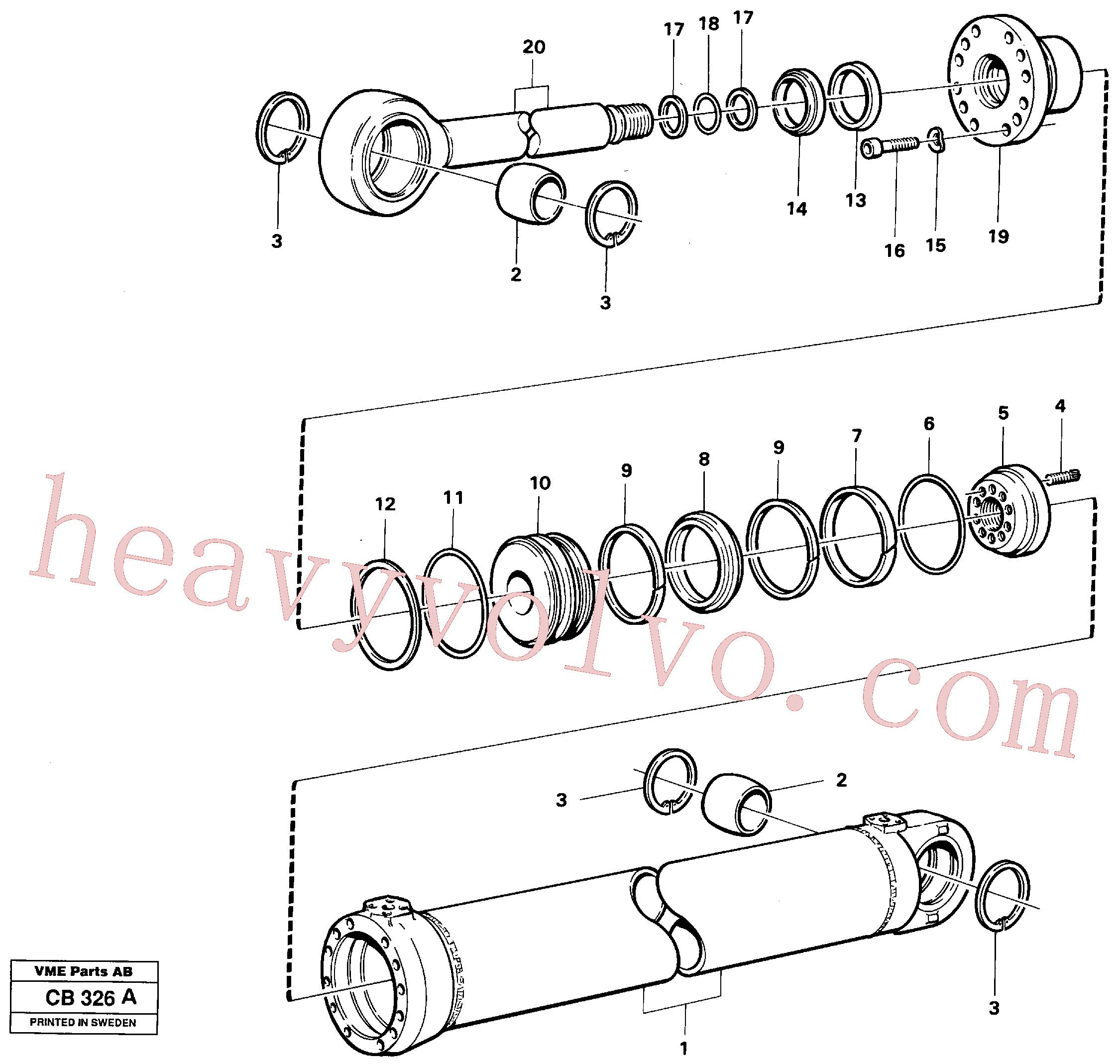 VOE4833161 for Volvo Dipperstick cylinder(CB326A assembly)