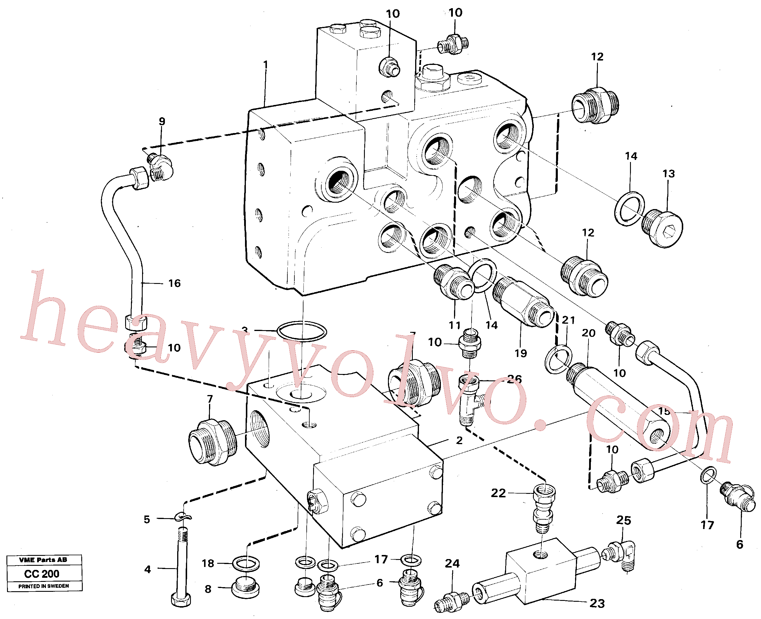 VOE14013069 for Volvo Valve, circuit body and return valve(CC200 assembly)