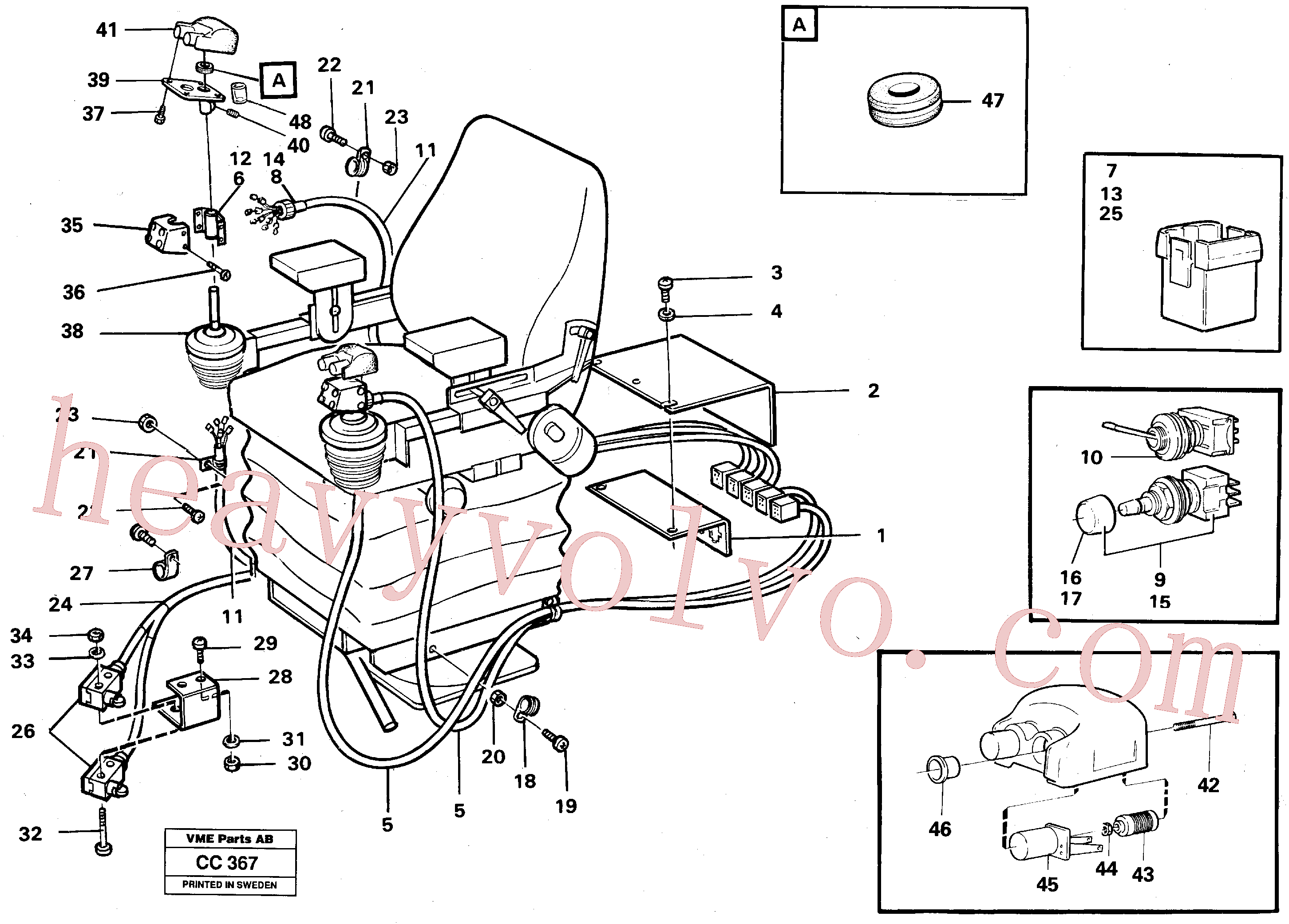 VOE13956071 for Volvo El. hydraulic servo system Operating lever(CC367 assembly)