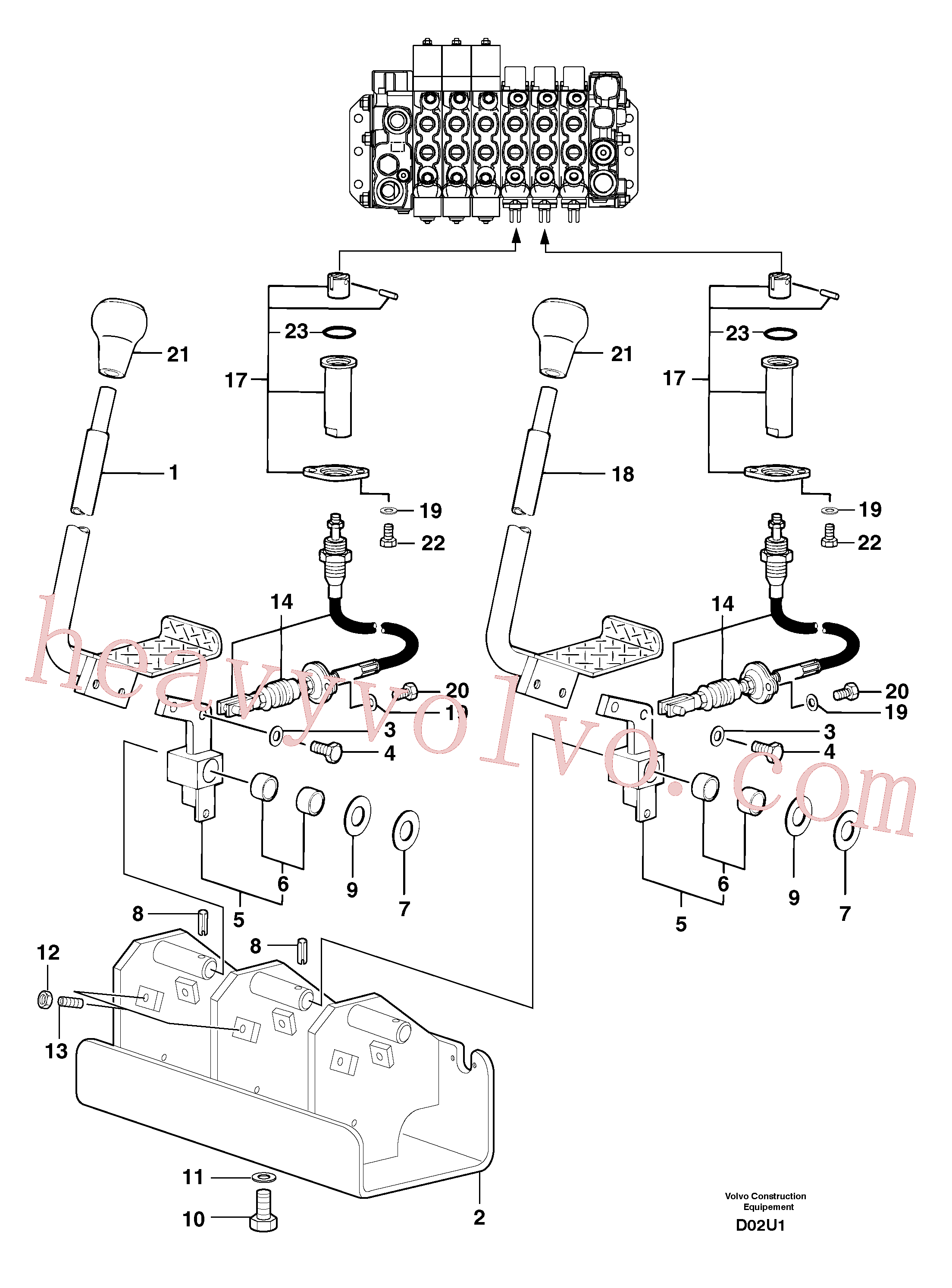 PJ5270228 for Volvo Control levers : travelling(D02U1 assembly)