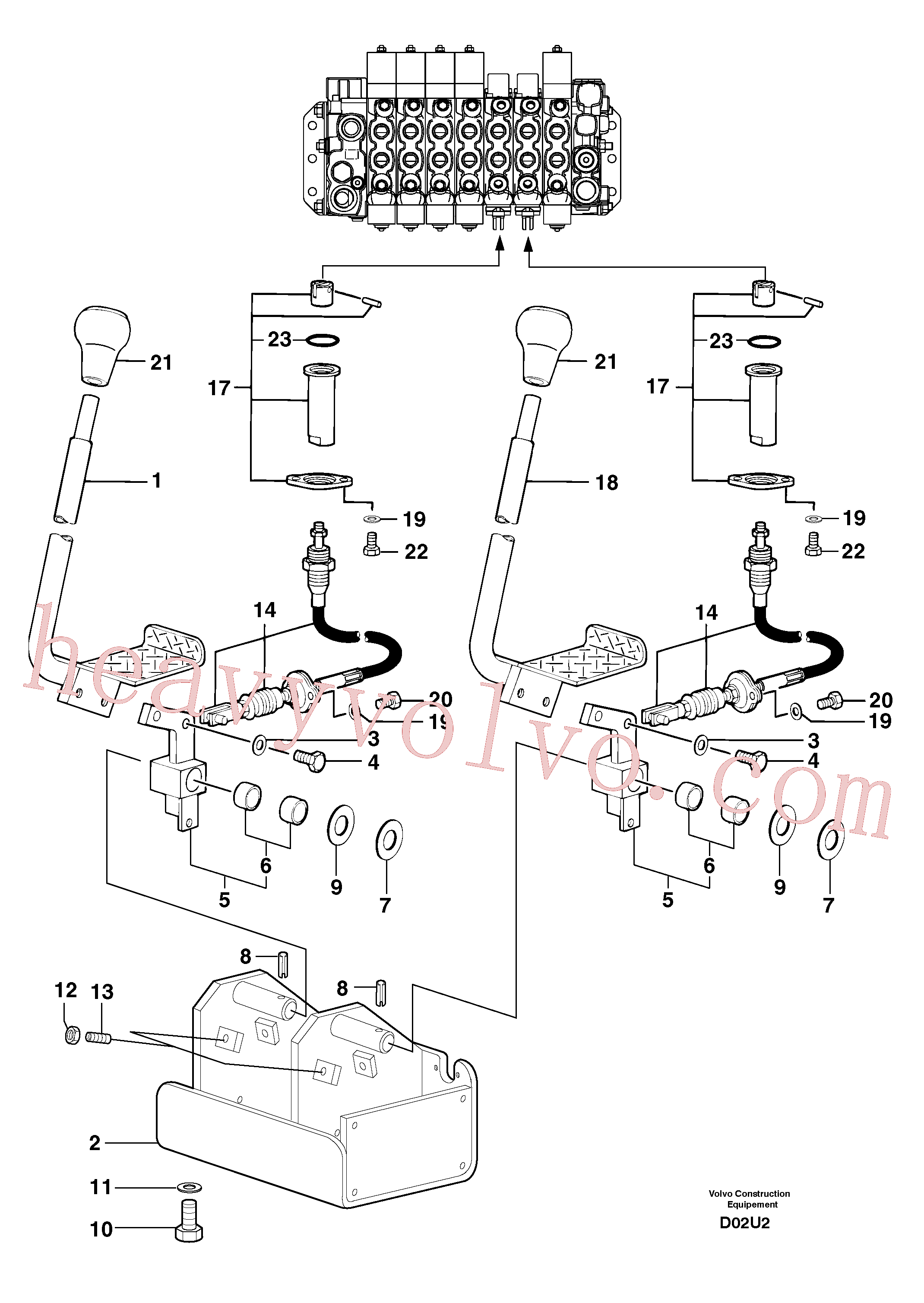 PJ5040154 for Volvo Control levers : travelling(D02U2 assembly)