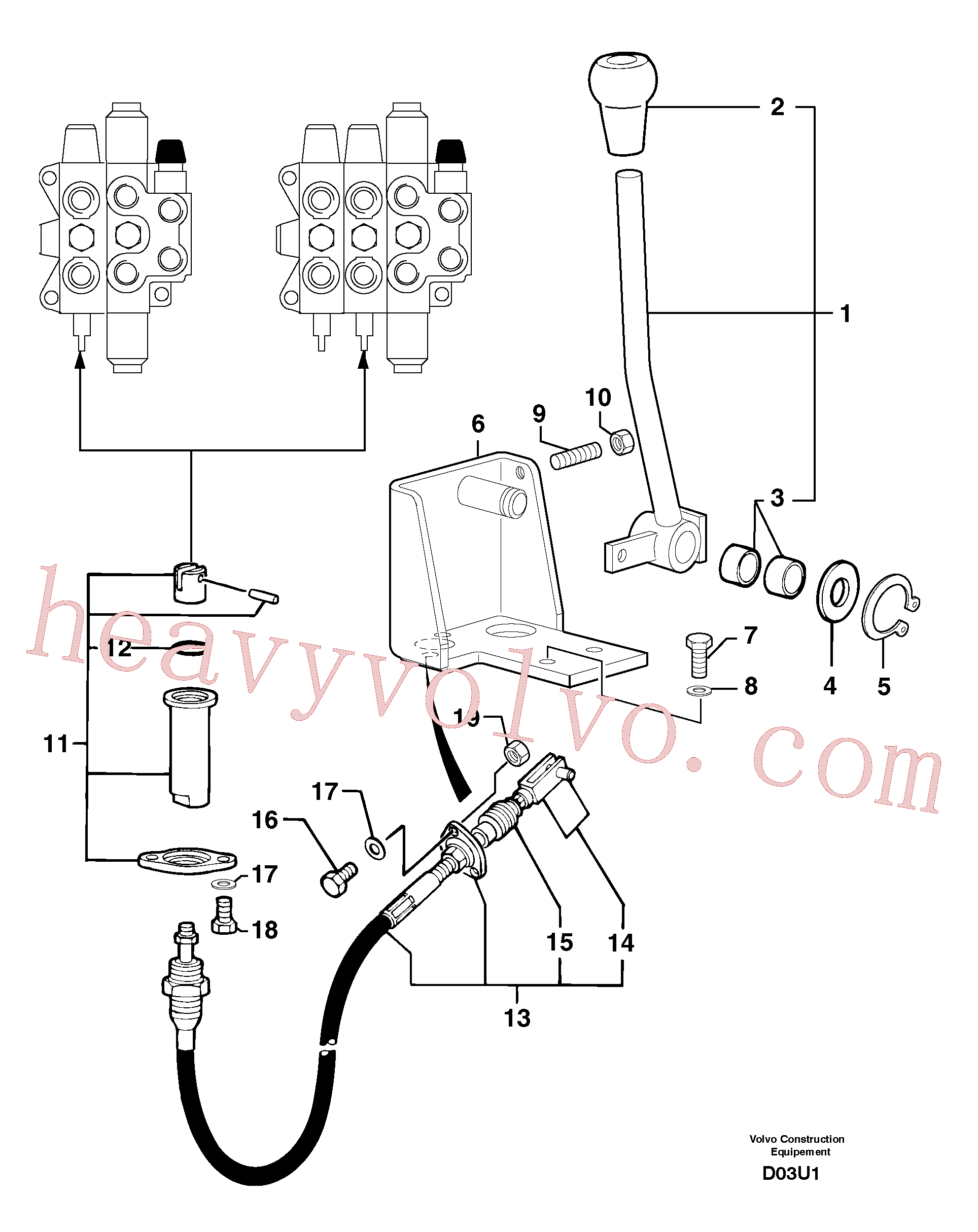 PJ4630022 for Volvo Control lever : dozer blade(D03U1 assembly)