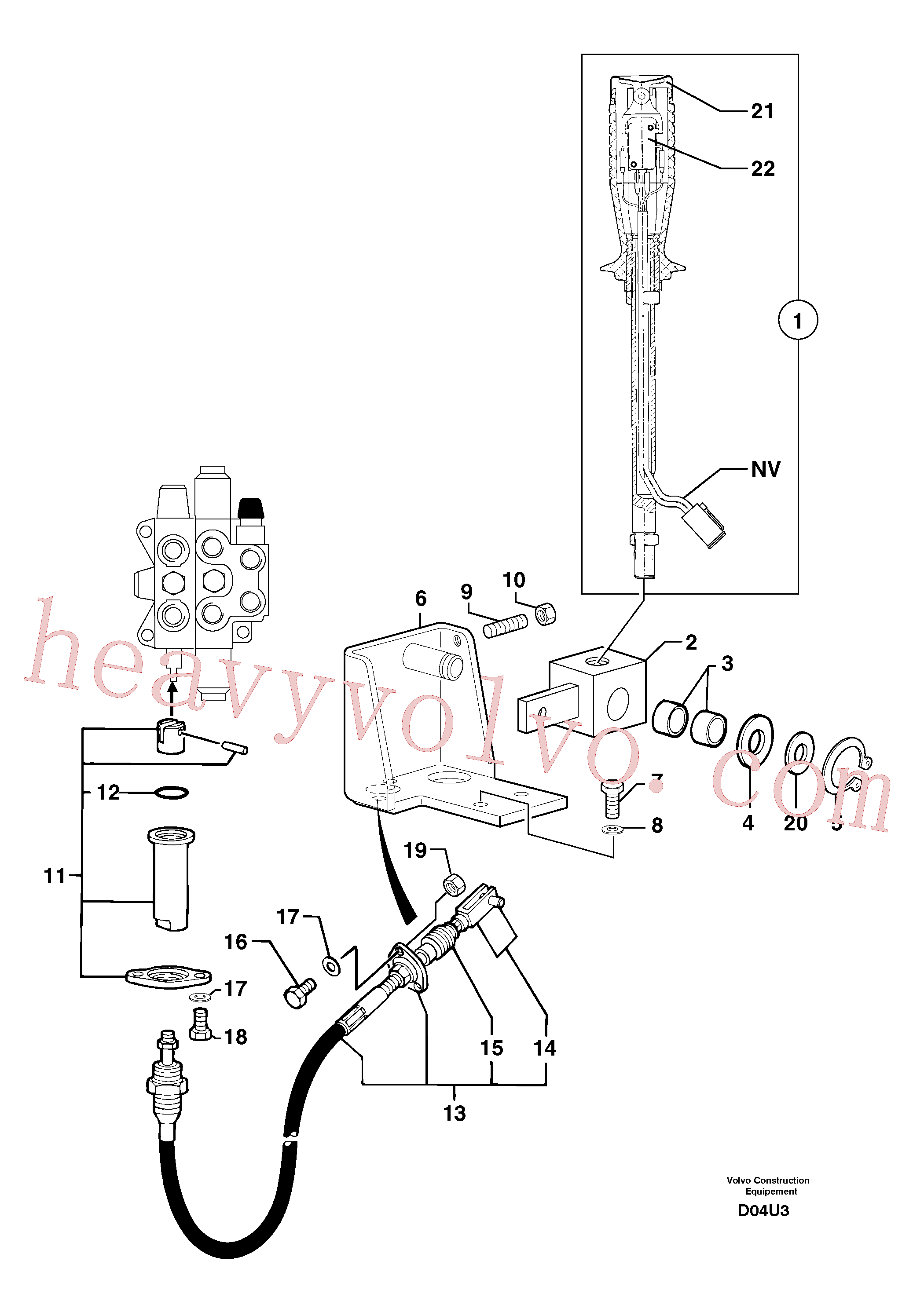 PJ4630022 for Volvo Control lever : stabiliser(D04U3 assembly)