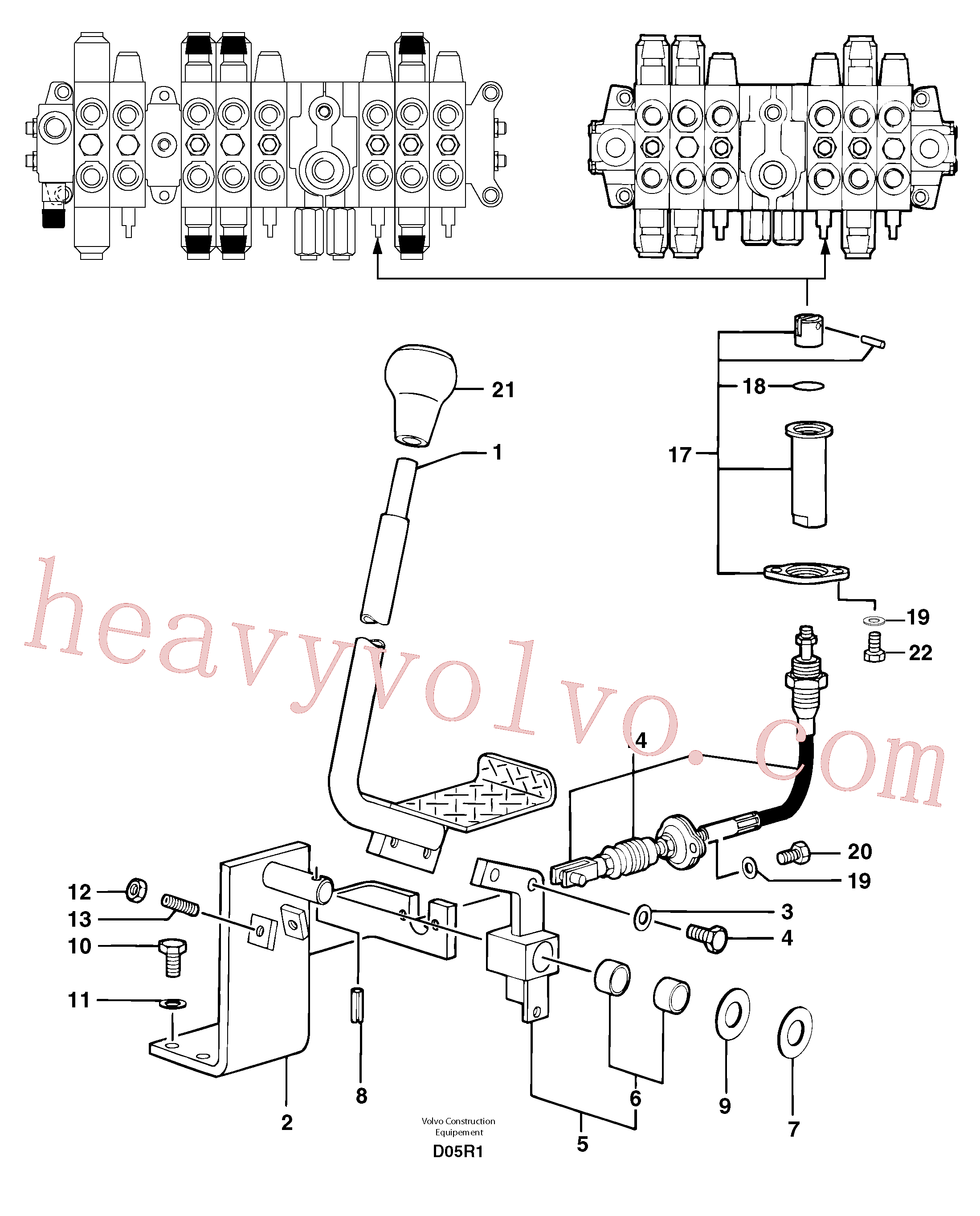 PJ5270228 for Volvo Control lever : travelling ( right )(D05R1 assembly)