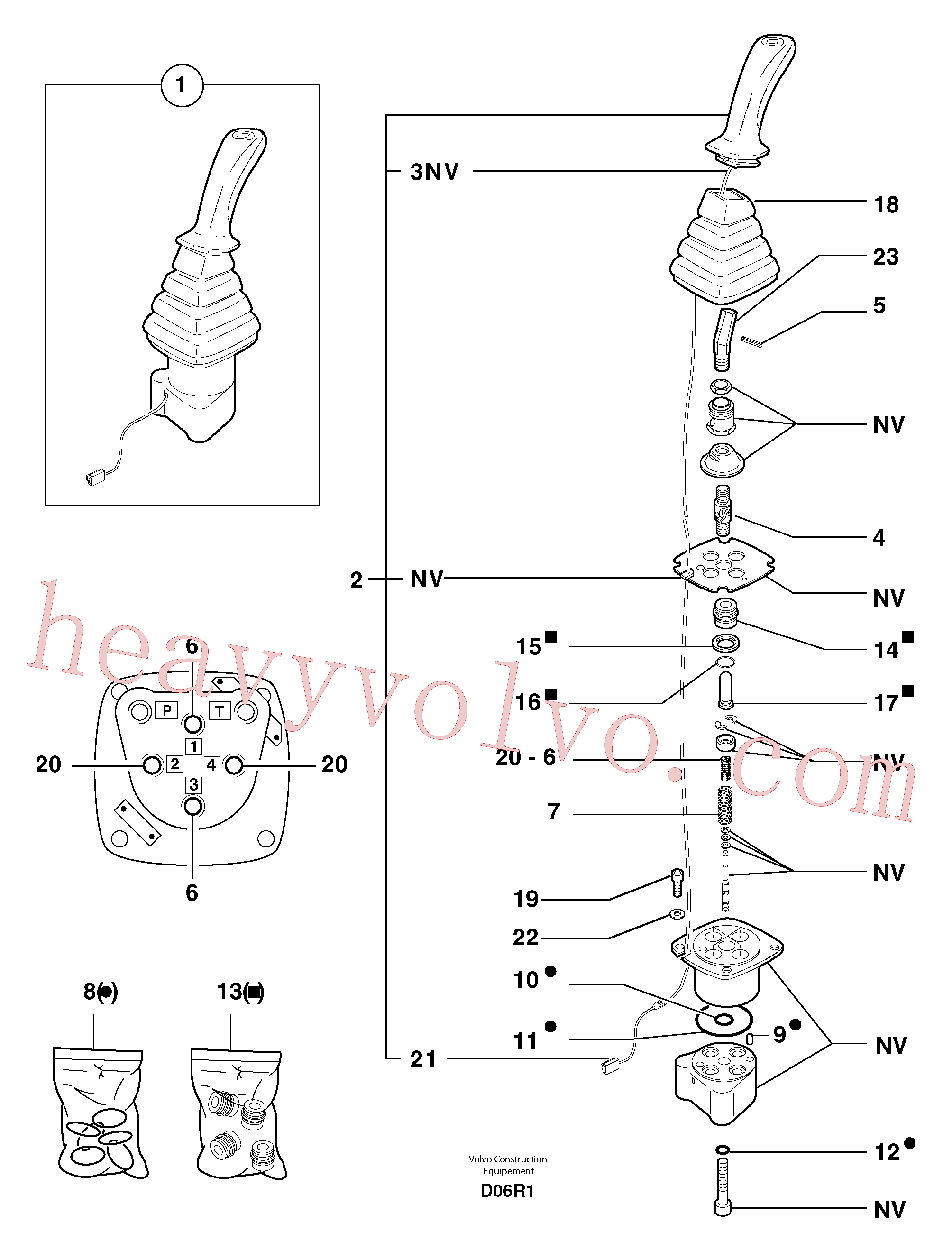 PJ7411543 for Volvo Control lever : boom / bucket ( right )(D06R1 assembly)