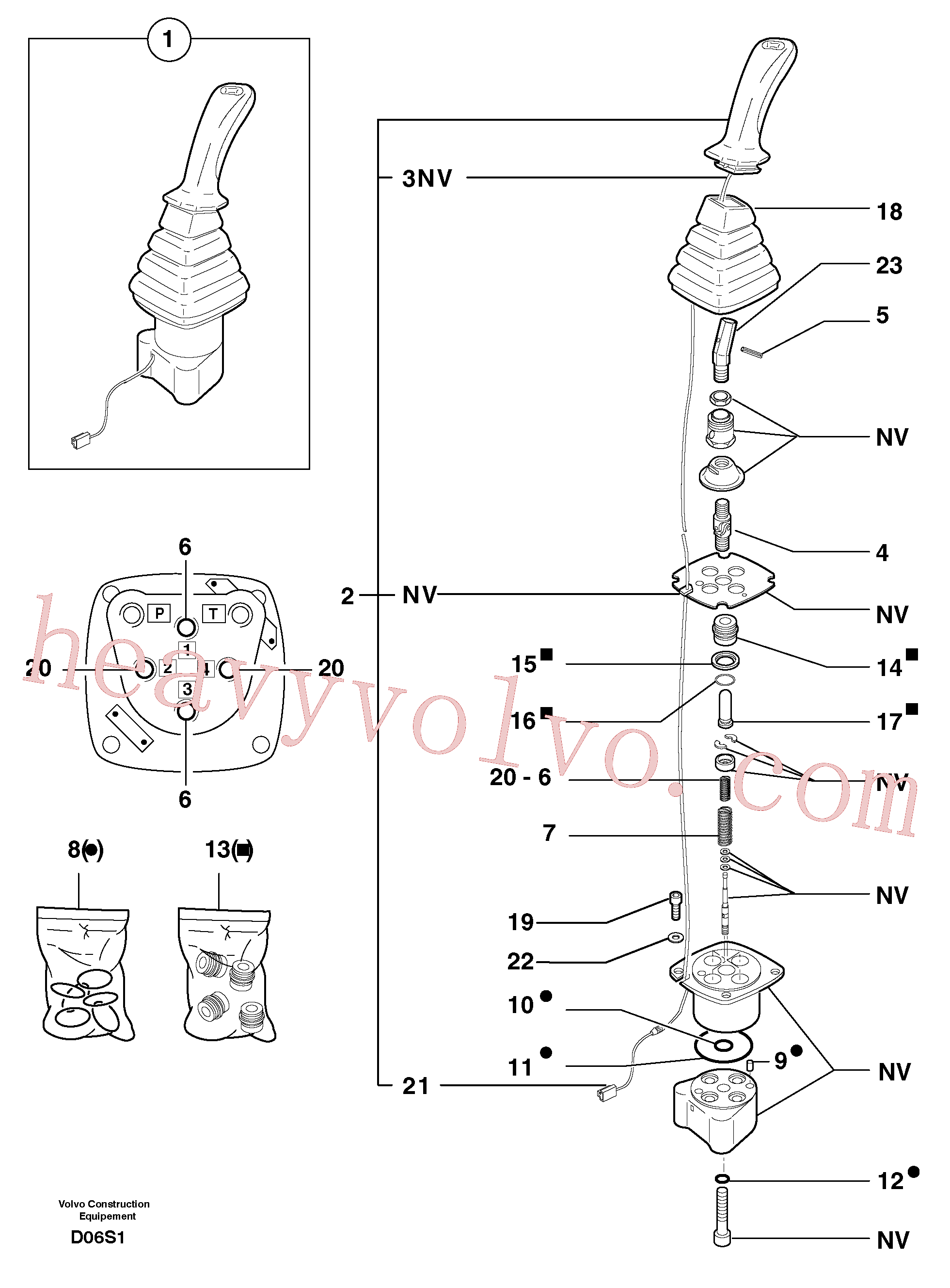 PJ7411543 for Volvo Control lever : boom / bucket ( right )(D06S1 assembly)