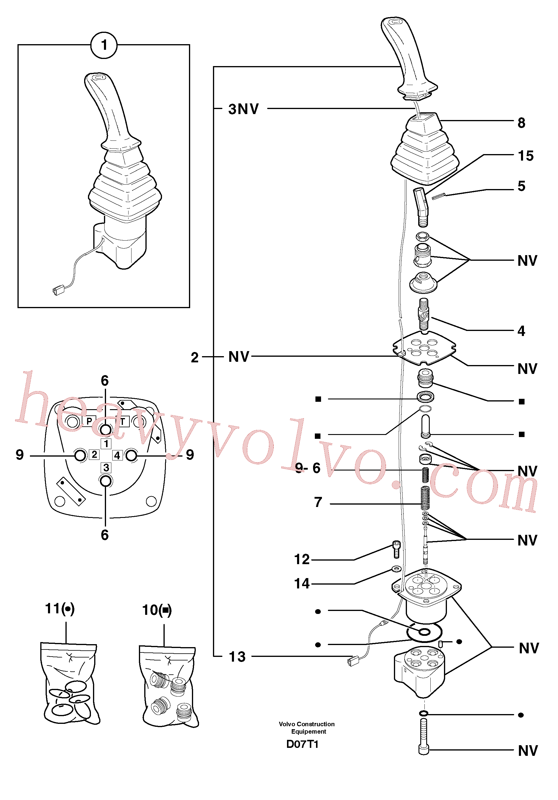 PJ7411543 for Volvo Control lever : dipper arm / slewing ( left )(D07T1 assembly)