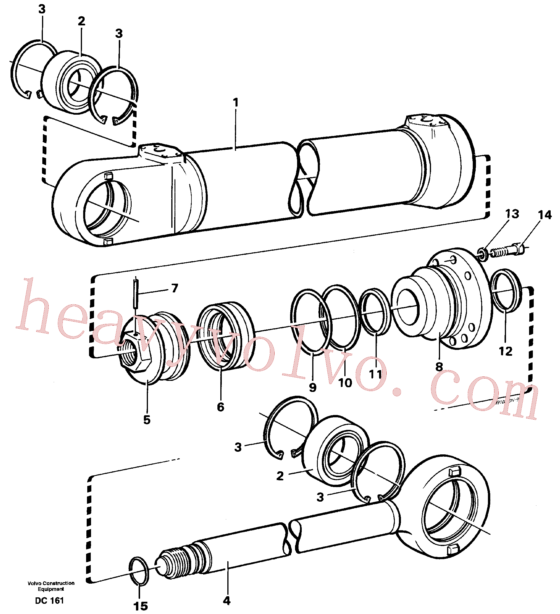 VOE925032 for Volvo Hydraulic cylinder(DC161 assembly)