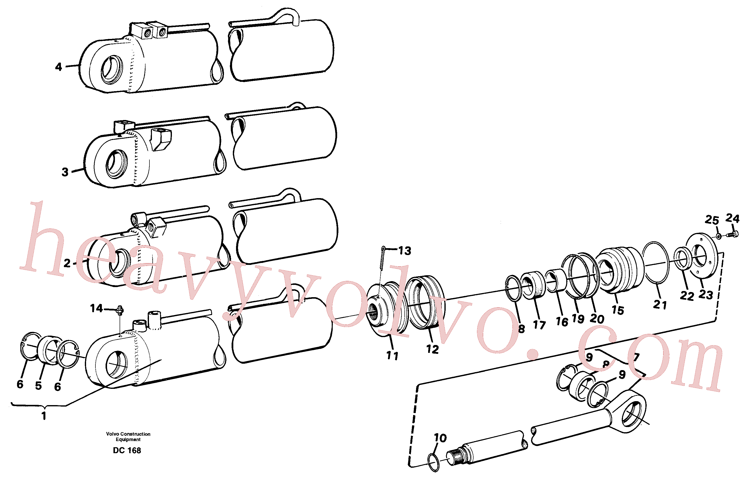 VOE907889 for Volvo Hydraulic cylinder(DC168 assembly)