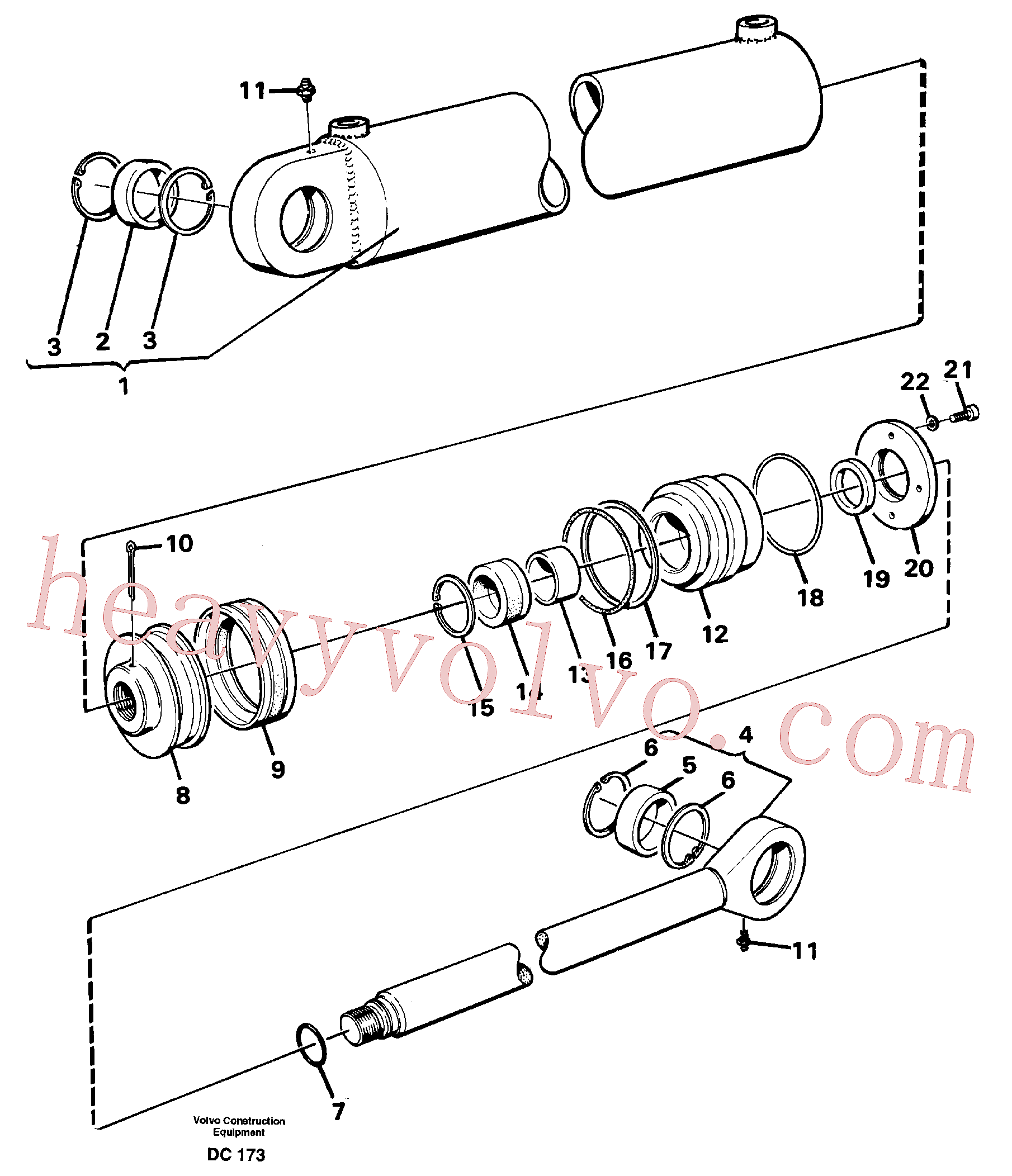 VOE914536 for Volvo Hydraulic cylinder(DC173 assembly)