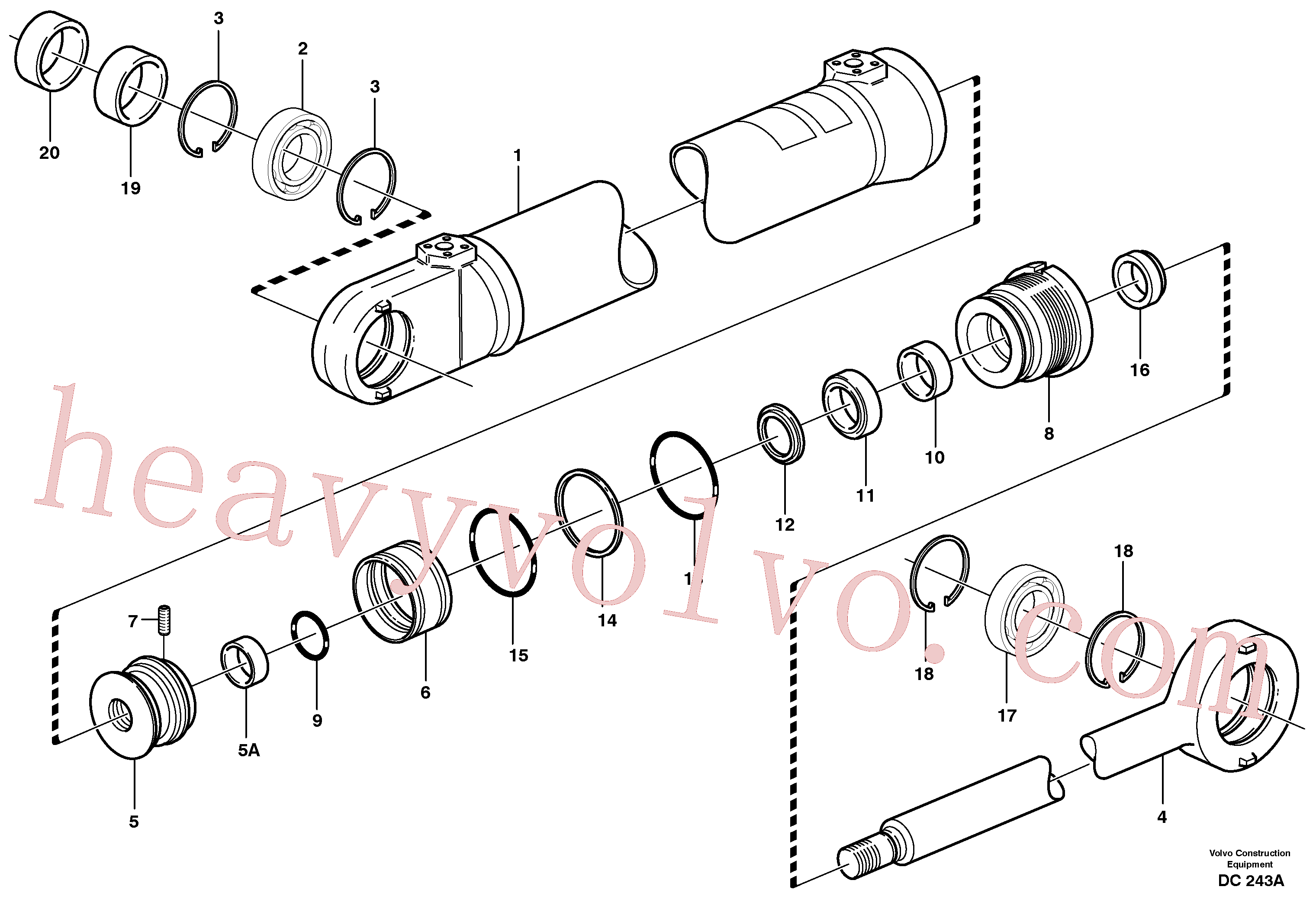 VOE11704130 for Volvo Hydraulic cylinder(DC243A assembly)