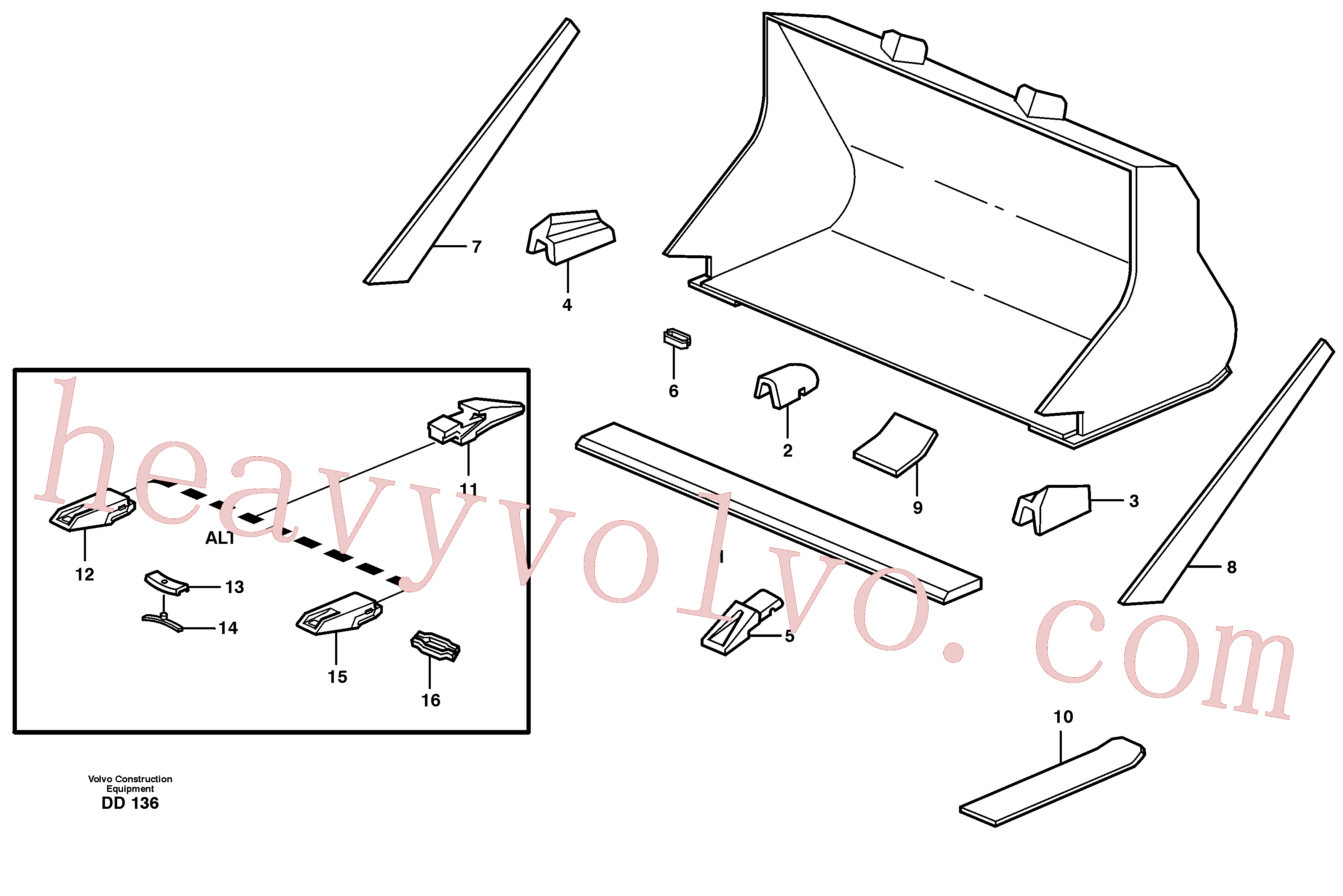 VOE11438040 for Volvo Bucket, straight with teeth(DD136 assembly)