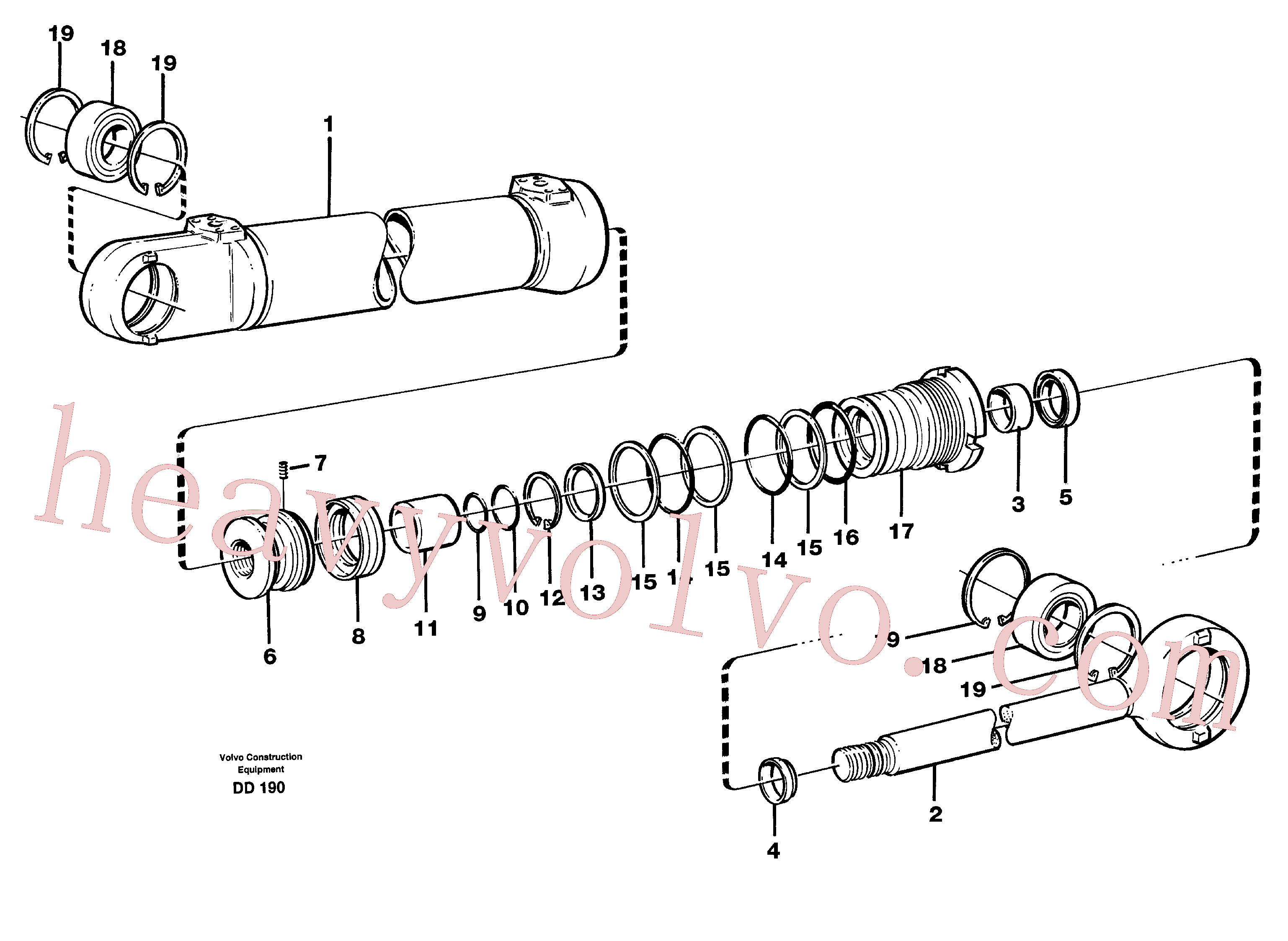 VOE11704130 for Volvo Hydraulic cylinder(DD190 assembly)