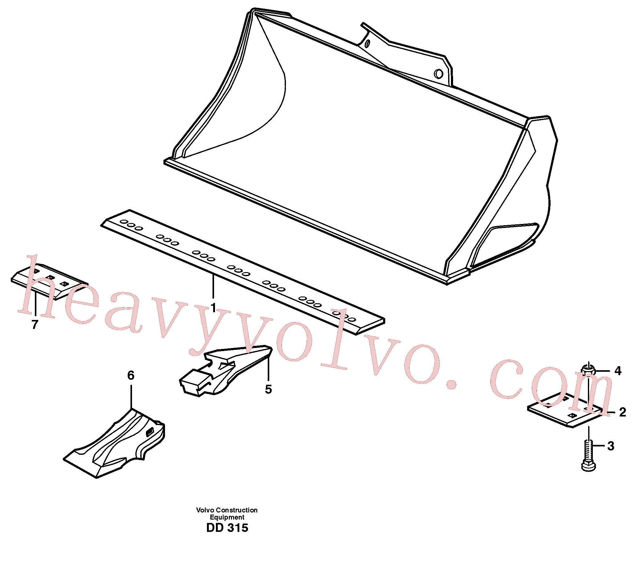 VOE11142572 for Volvo Bucket, straight with teeth(DD315 assembly)