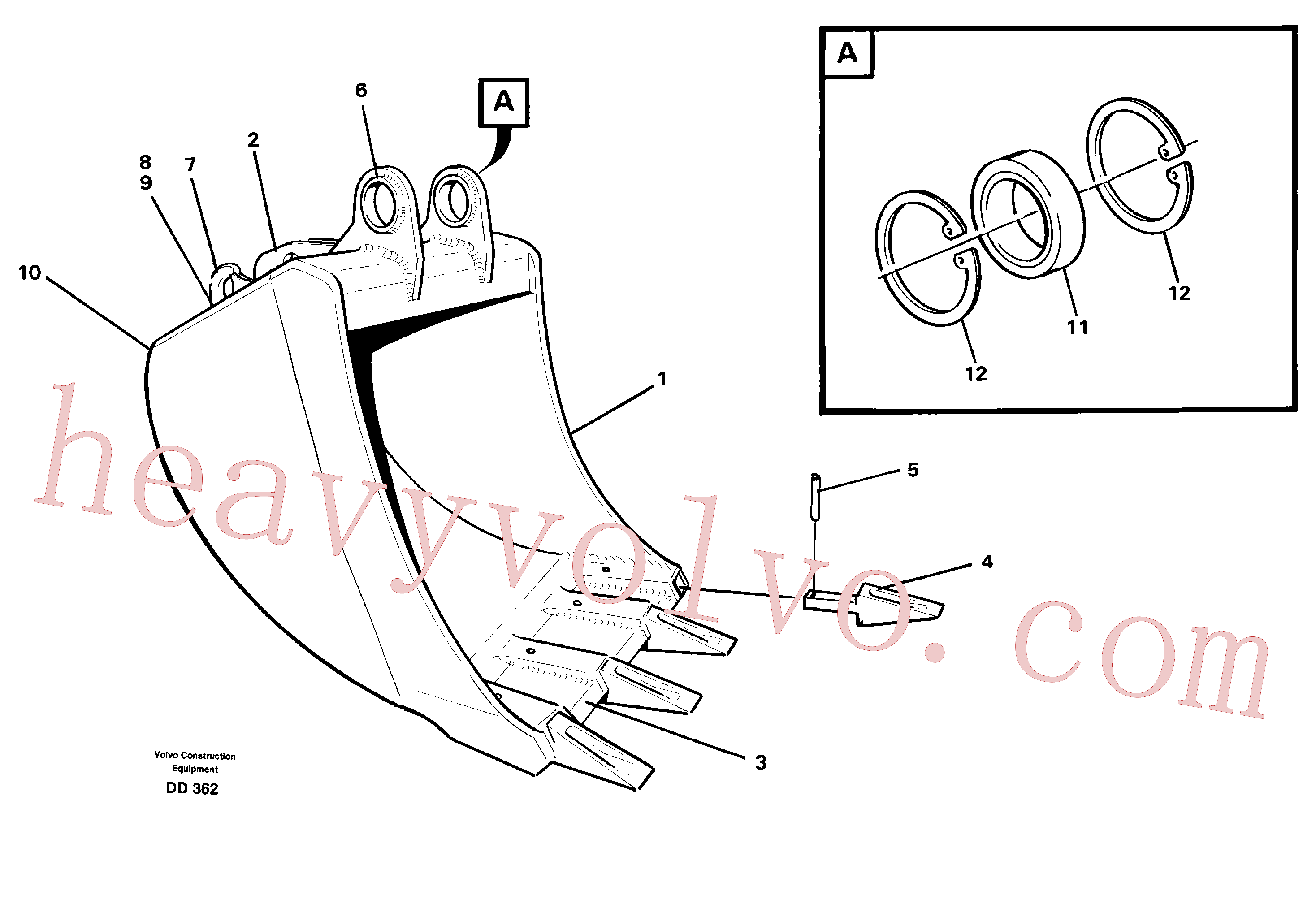 VOE14099222 for Volvo Buckets, direct fitting(DD362 assembly)