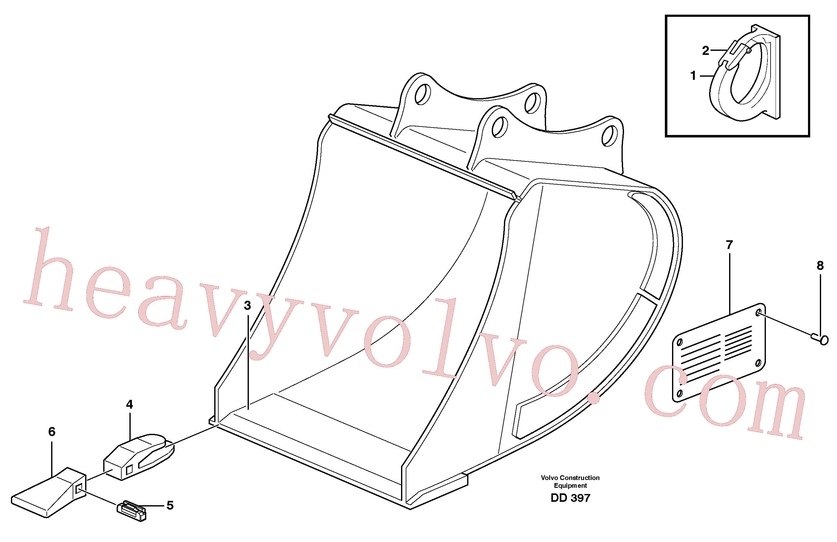 VOE14343161 for Volvo Buckets, direct fitting, Esco Super V(DD397 assembly)