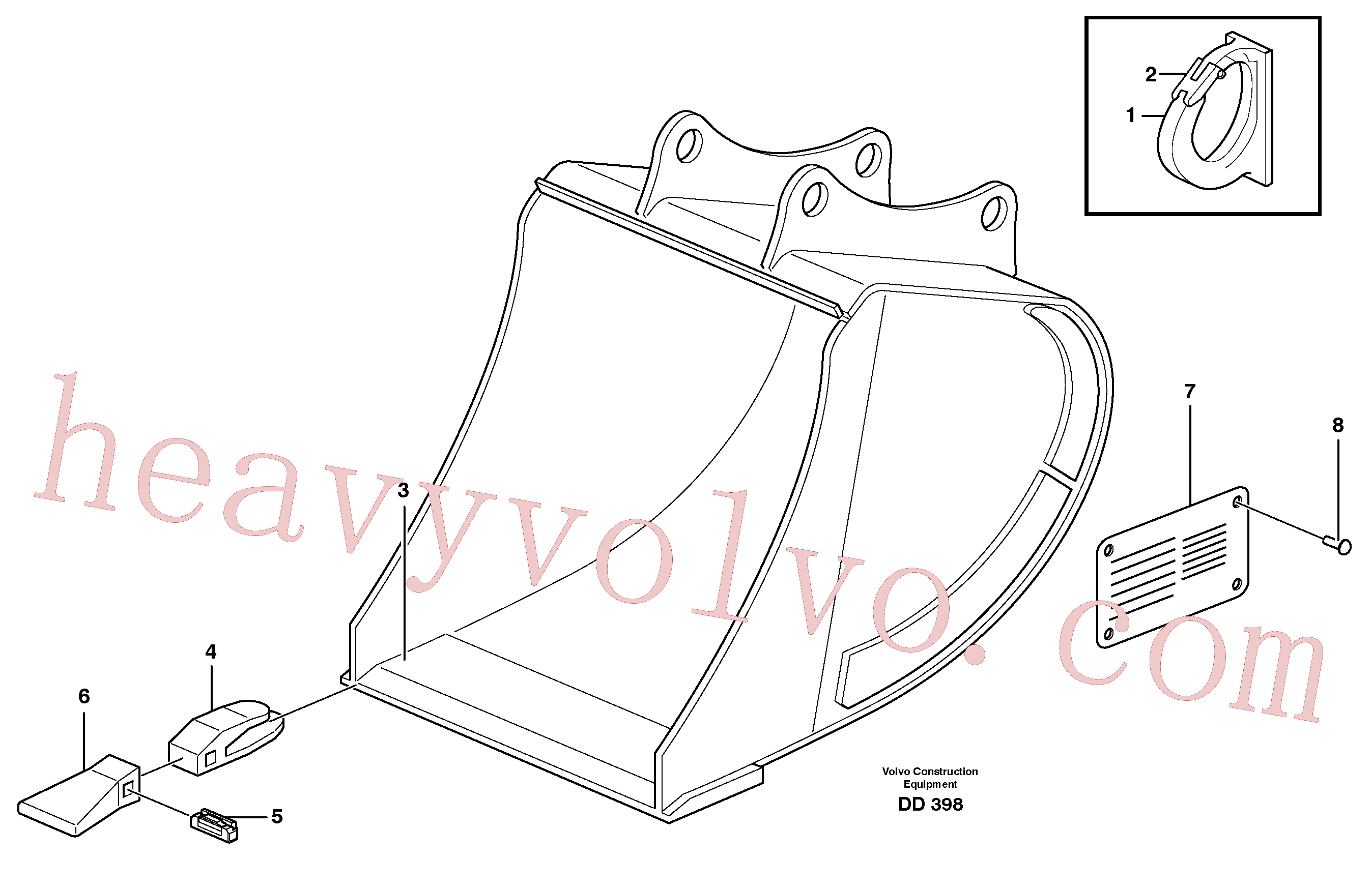 VOE14322902 for Volvo Buckets, direct fitting, Esco Super V(DD398 assembly)