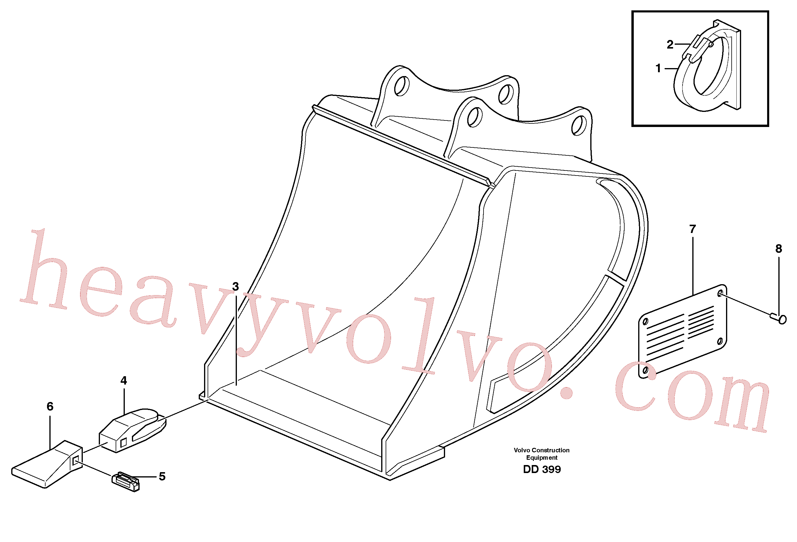 SA1171-89560 for Volvo Buckets, direct fitting, Esco Super V(DD399 assembly)