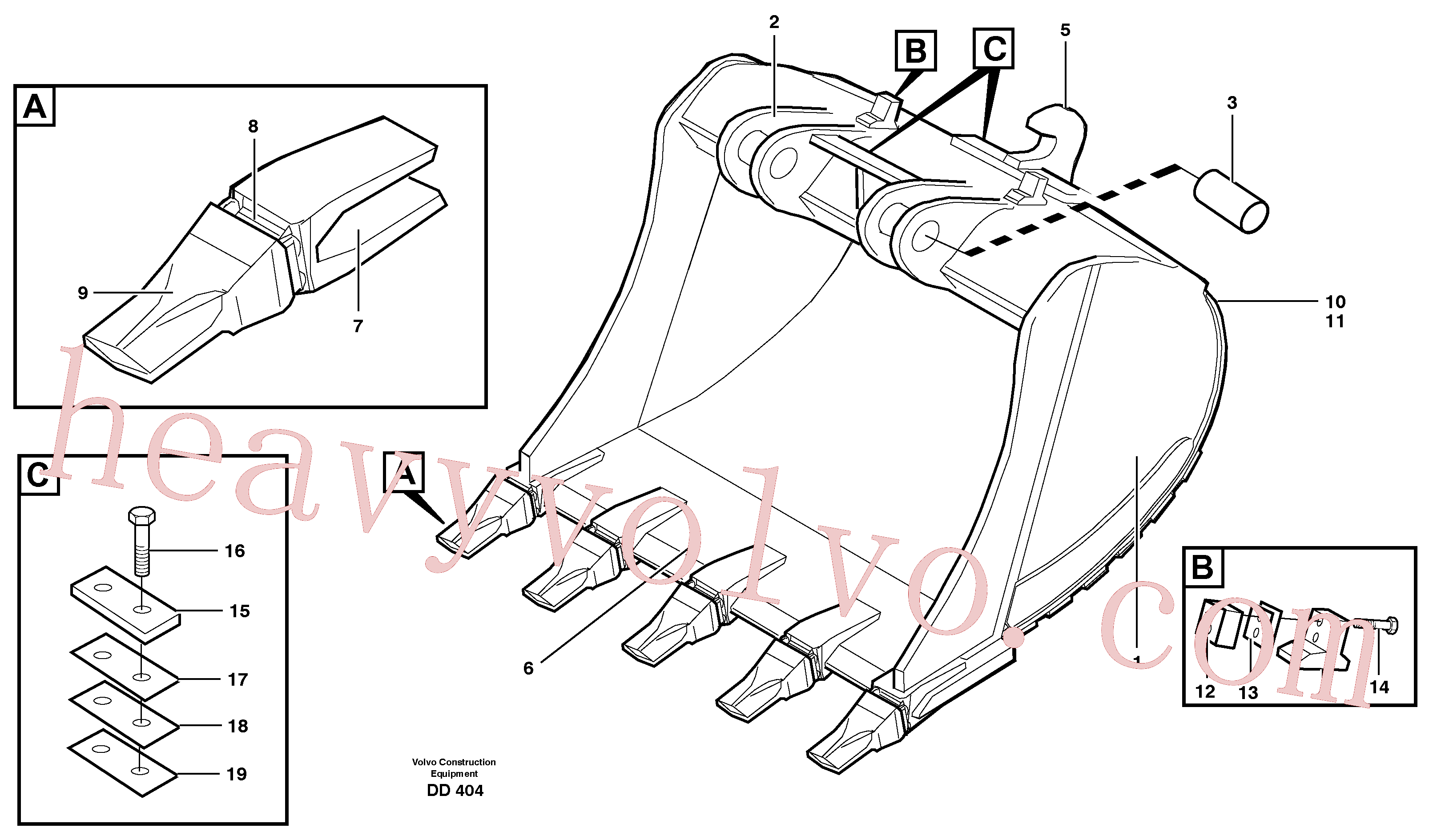 VOE14343161 for Volvo Buckets for Quickfit, S3 Esco Super V(DD404 assembly)