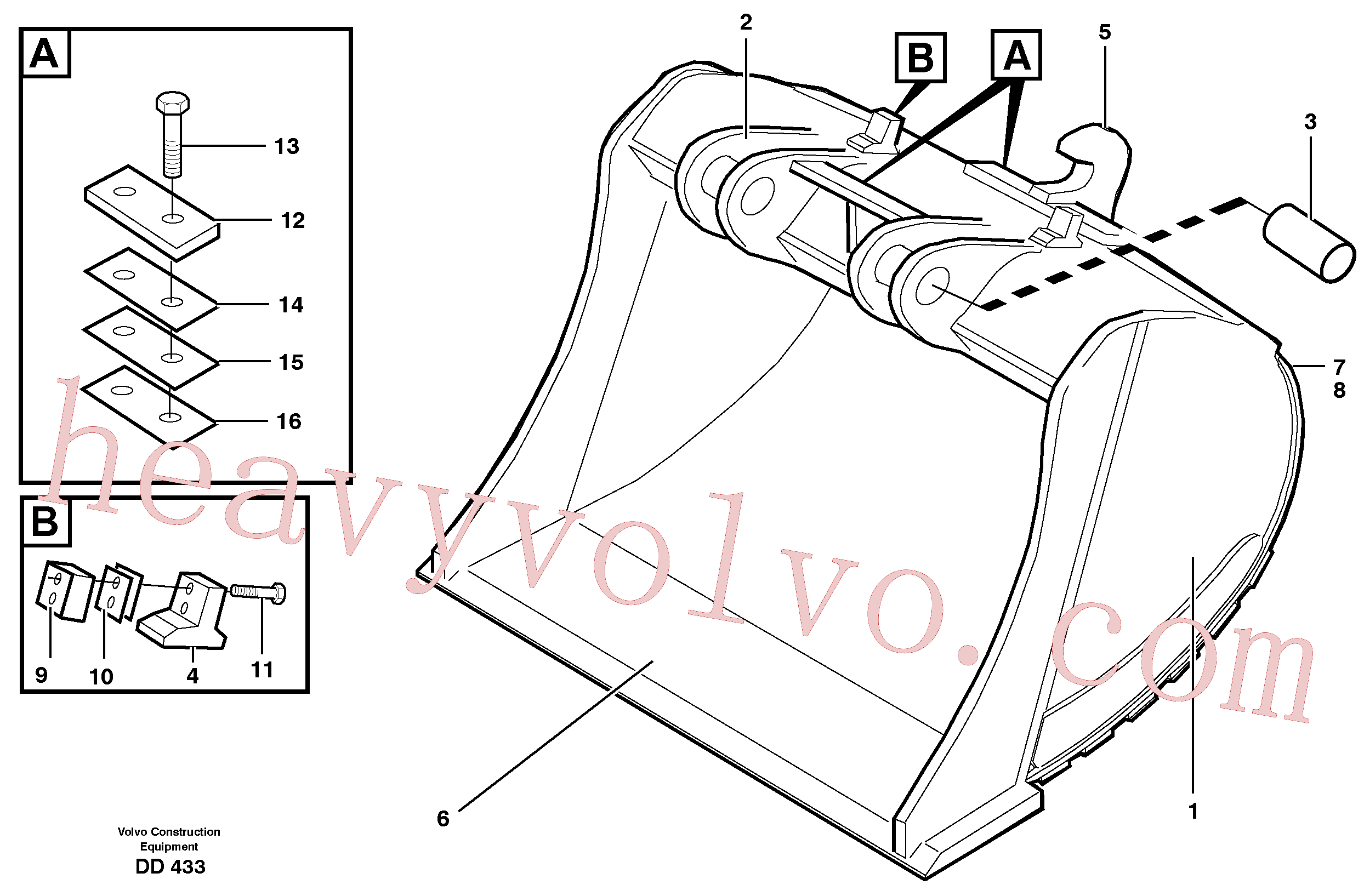 VOE14092852 for Volvo Buckets for quickfit, S1 - S2(DD433 assembly)