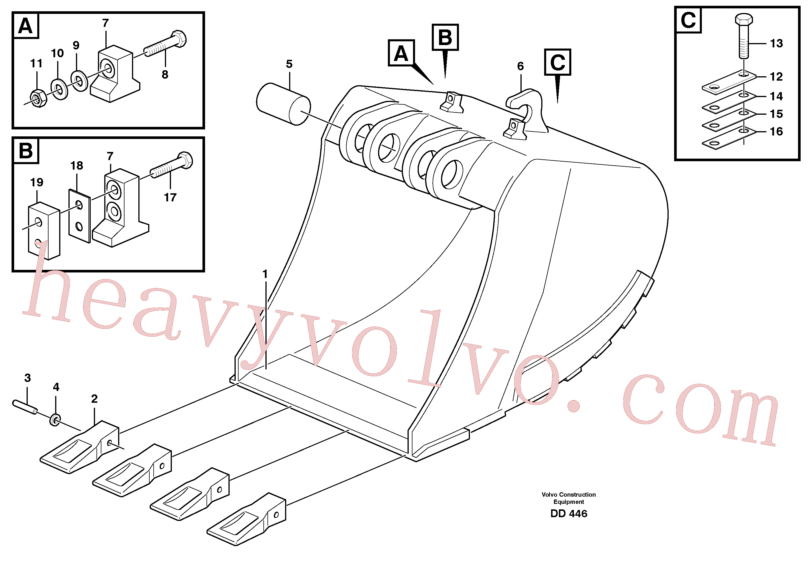 VOE11706285 for Volvo Buckets for quickfit, S1 - S2(DD446 assembly)