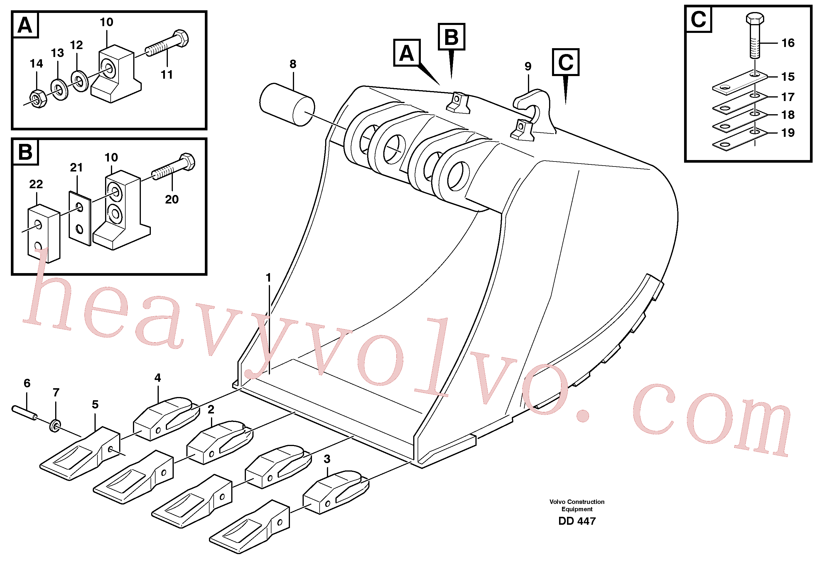 VOE14099222 for Volvo Buckets for quickfit, S1 - S2(DD447 assembly)