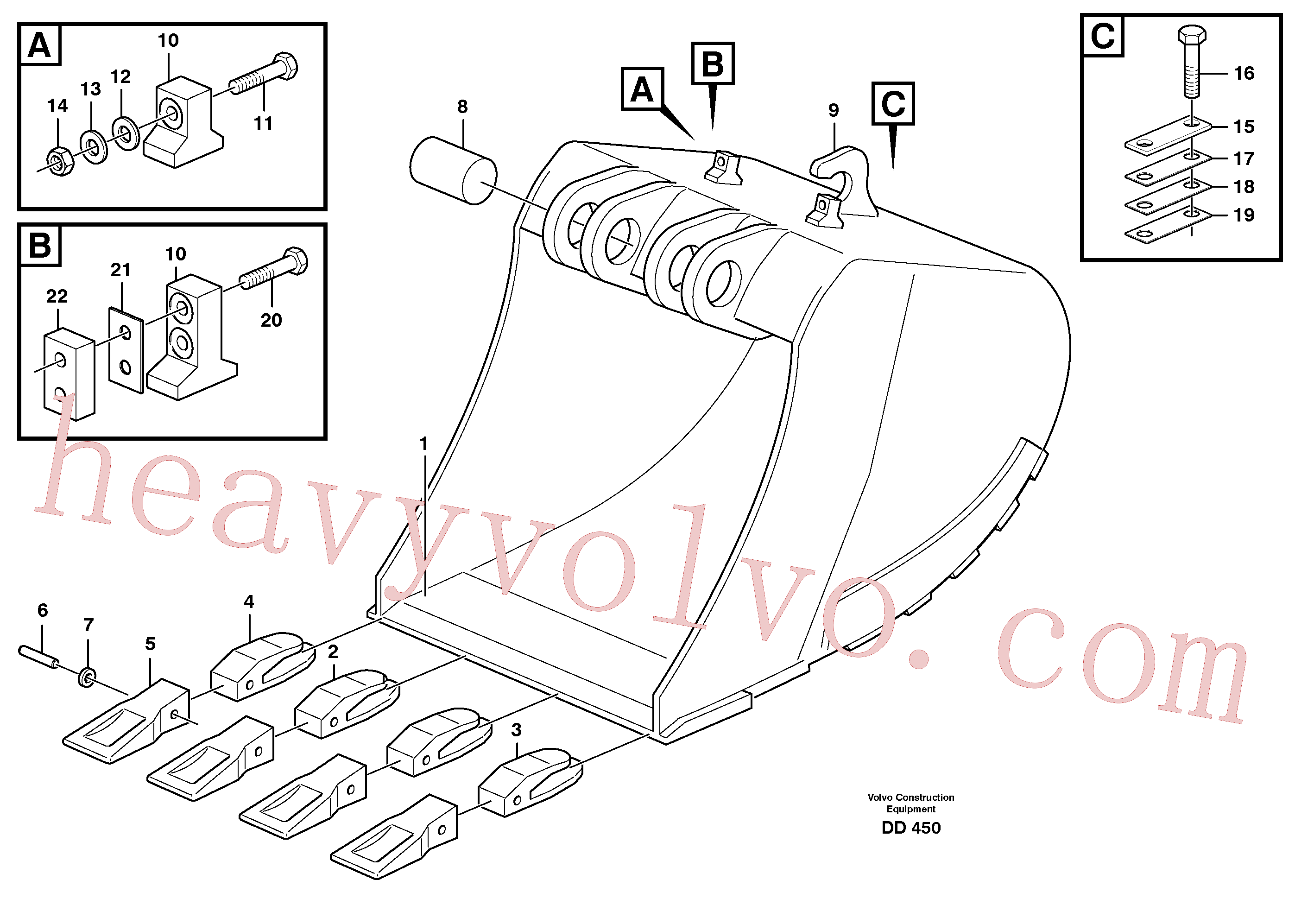 VOE11706285 for Volvo Buckets for quickfit, S1 - S2(DD450 assembly)