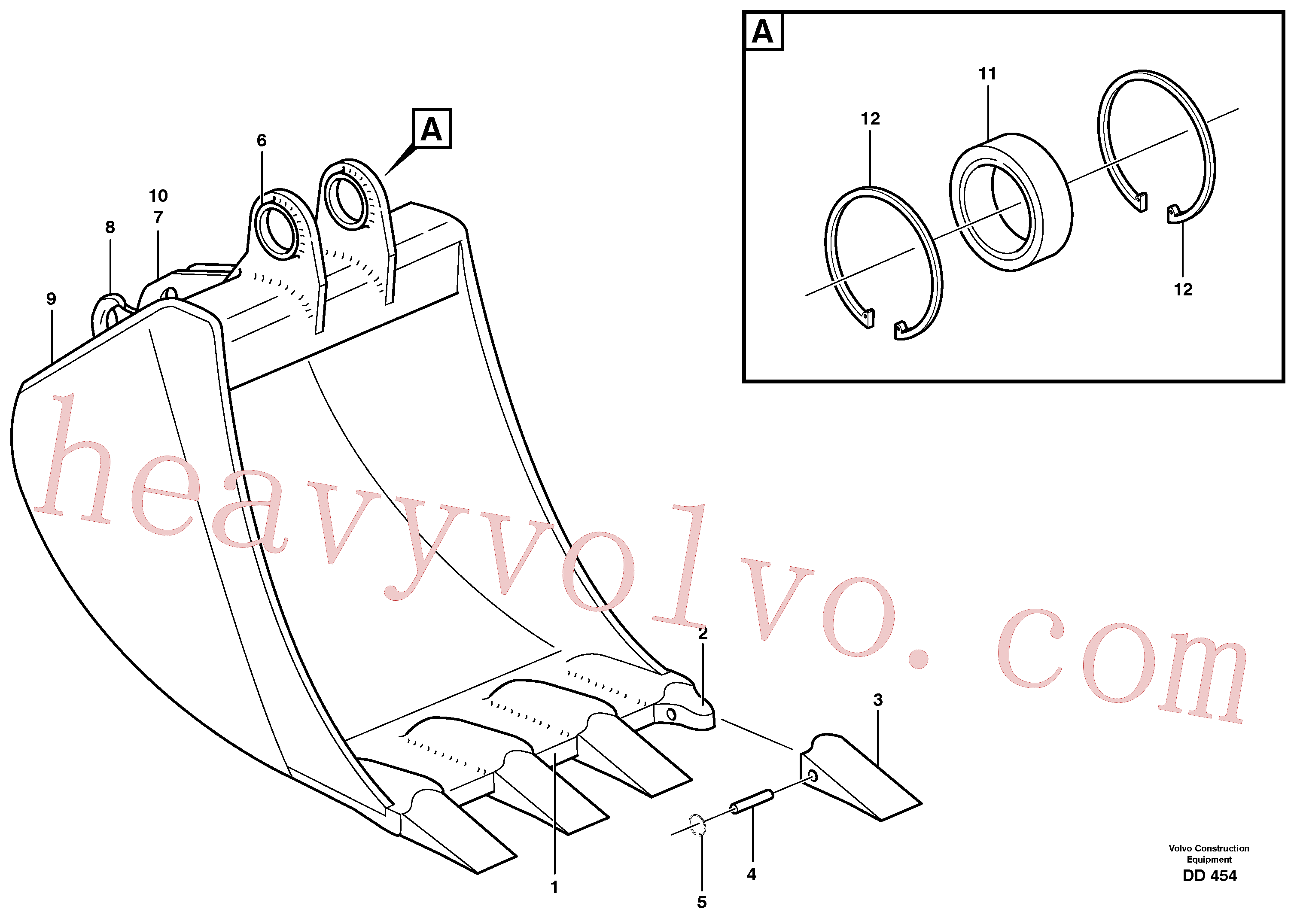 VOE14000621 for Volvo Buckets, direct fitting(DD454 assembly)