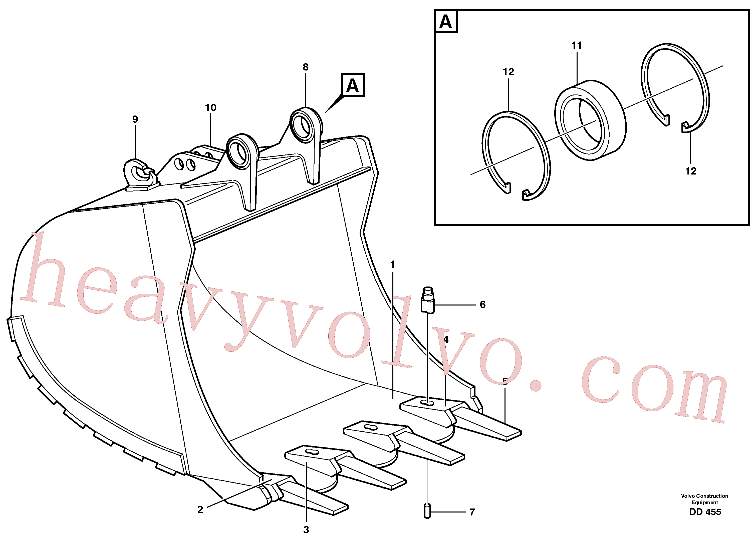 VOE14000621 for Volvo Buckets, direct fitting(DD455 assembly)