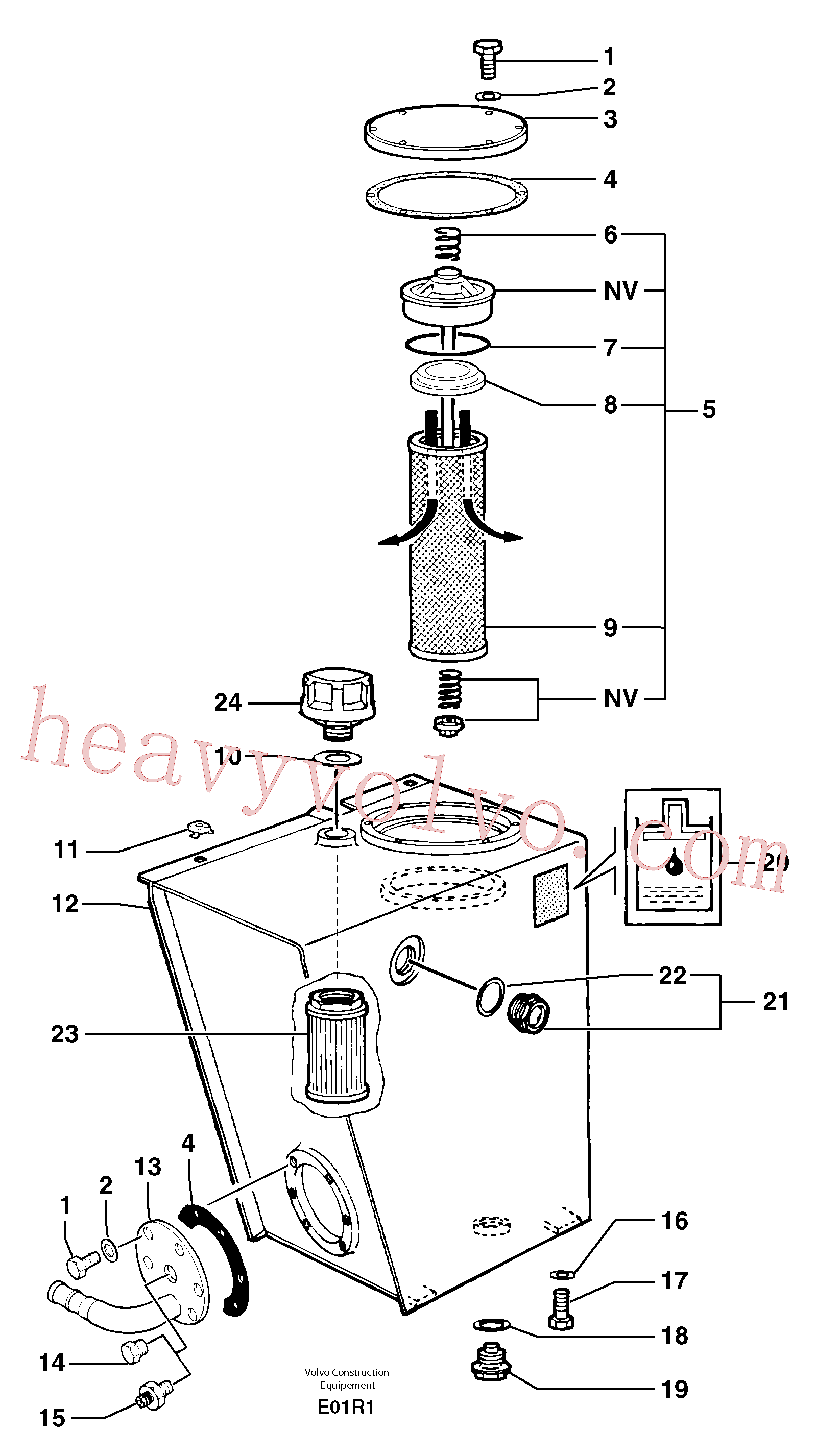 PJ7415999 for Volvo Hydraulic tank(E01R1 assembly)