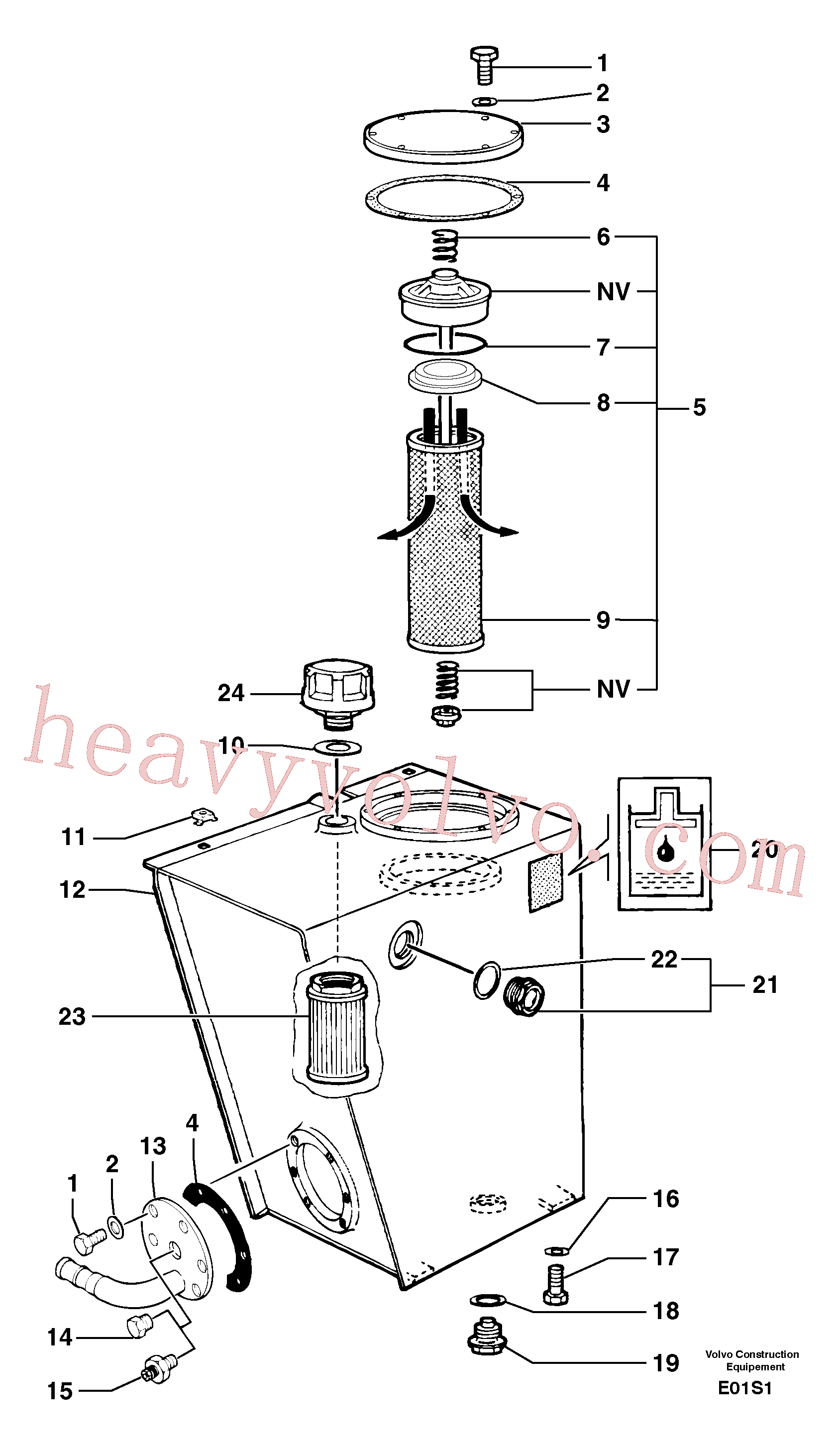 PJ7415999 for Volvo Hydraulic tank(E01S1 assembly)