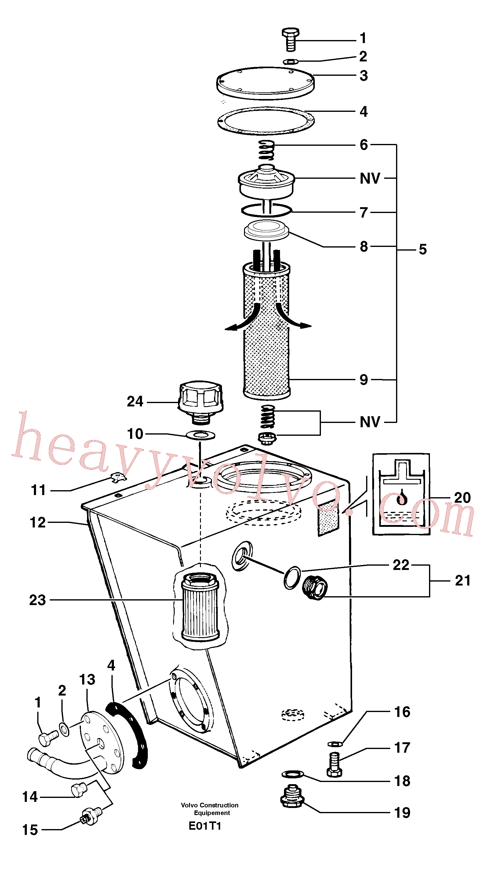 PJ7415999 for Volvo Hydraulic tank(E01T1 assembly)