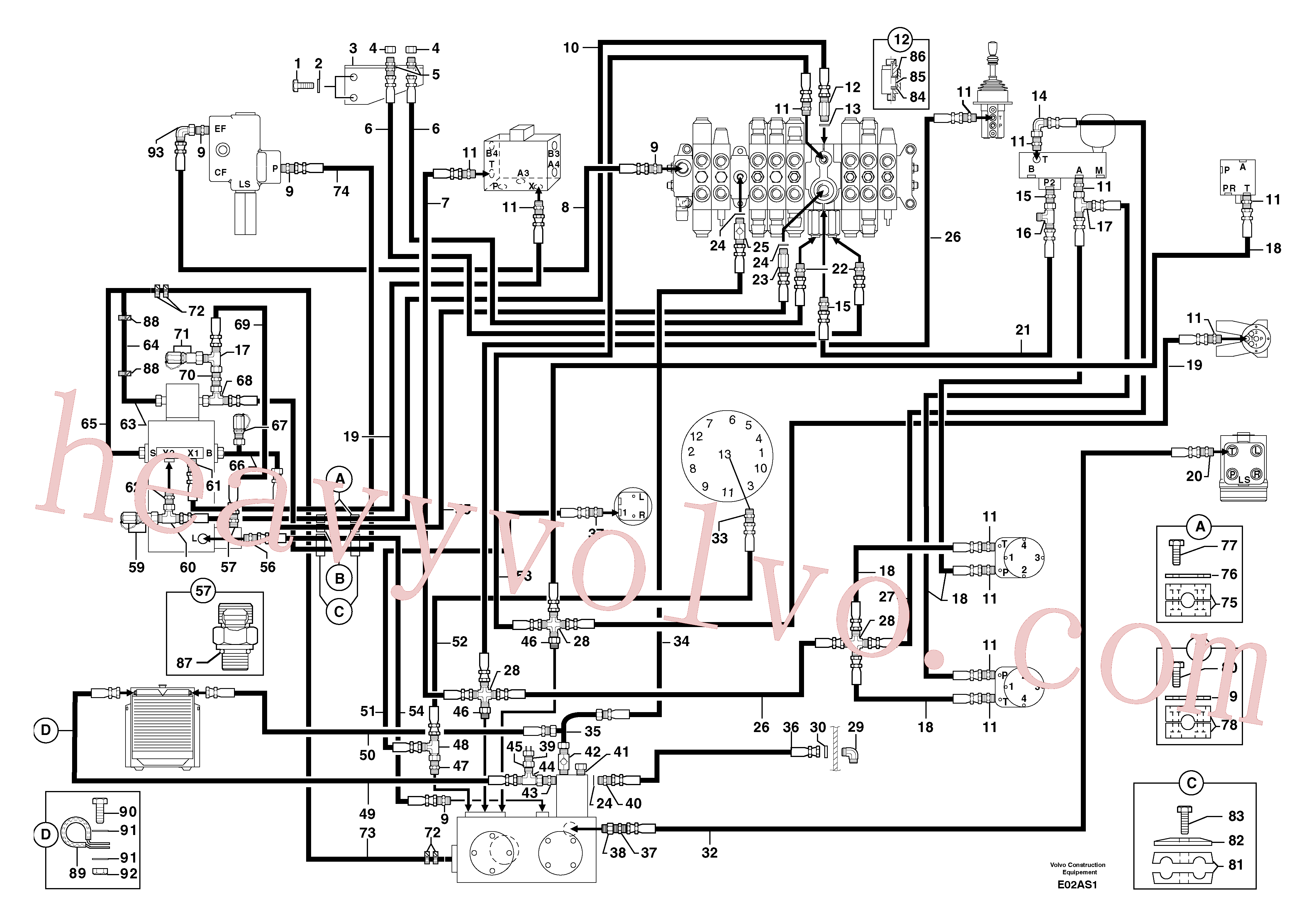 PJ6010161 for Volvo Attachments supply and return circuit(E02AS1 assembly)