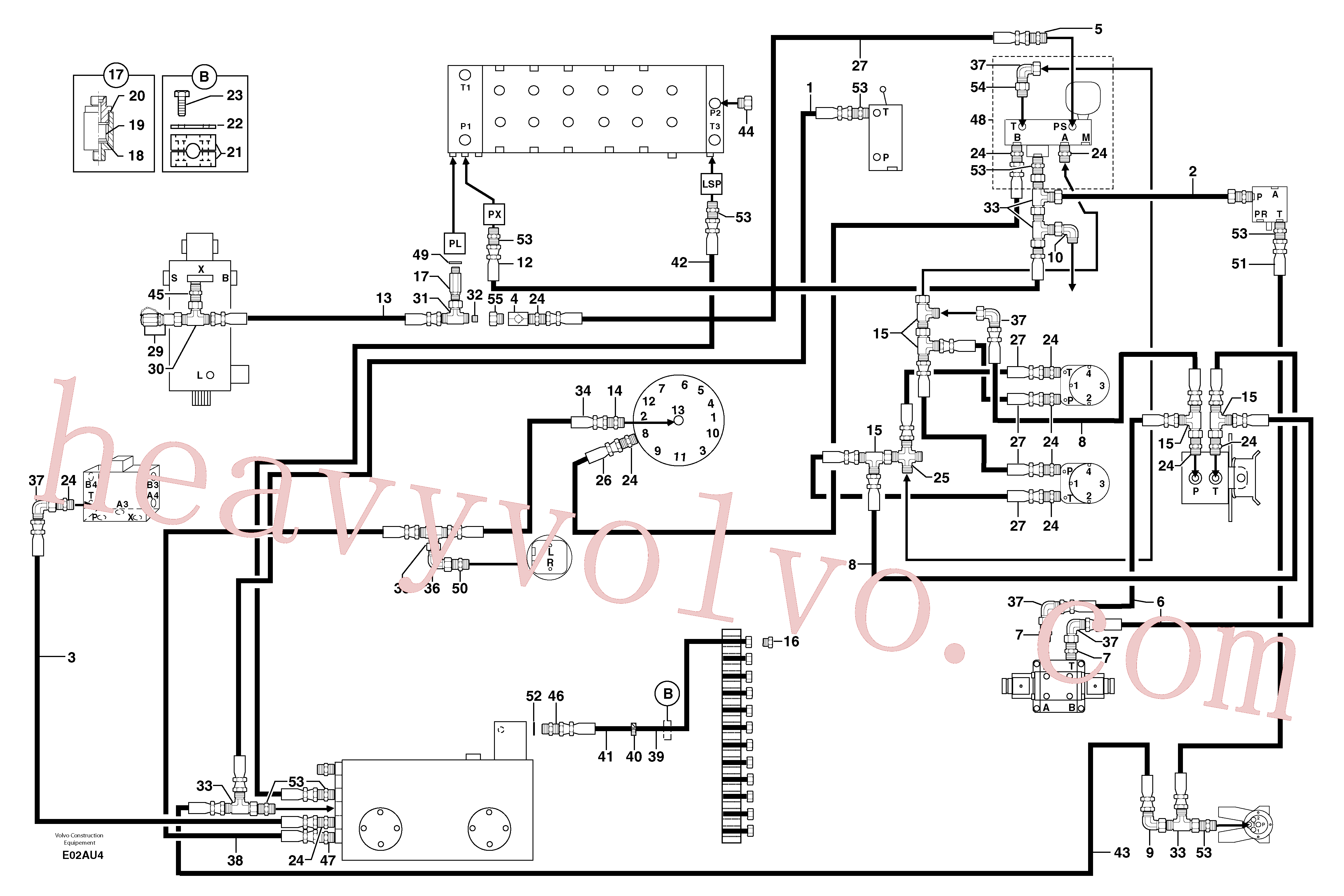 PJ4720026 for Volvo Attachments supply and return circuit(E02AU4 assembly)