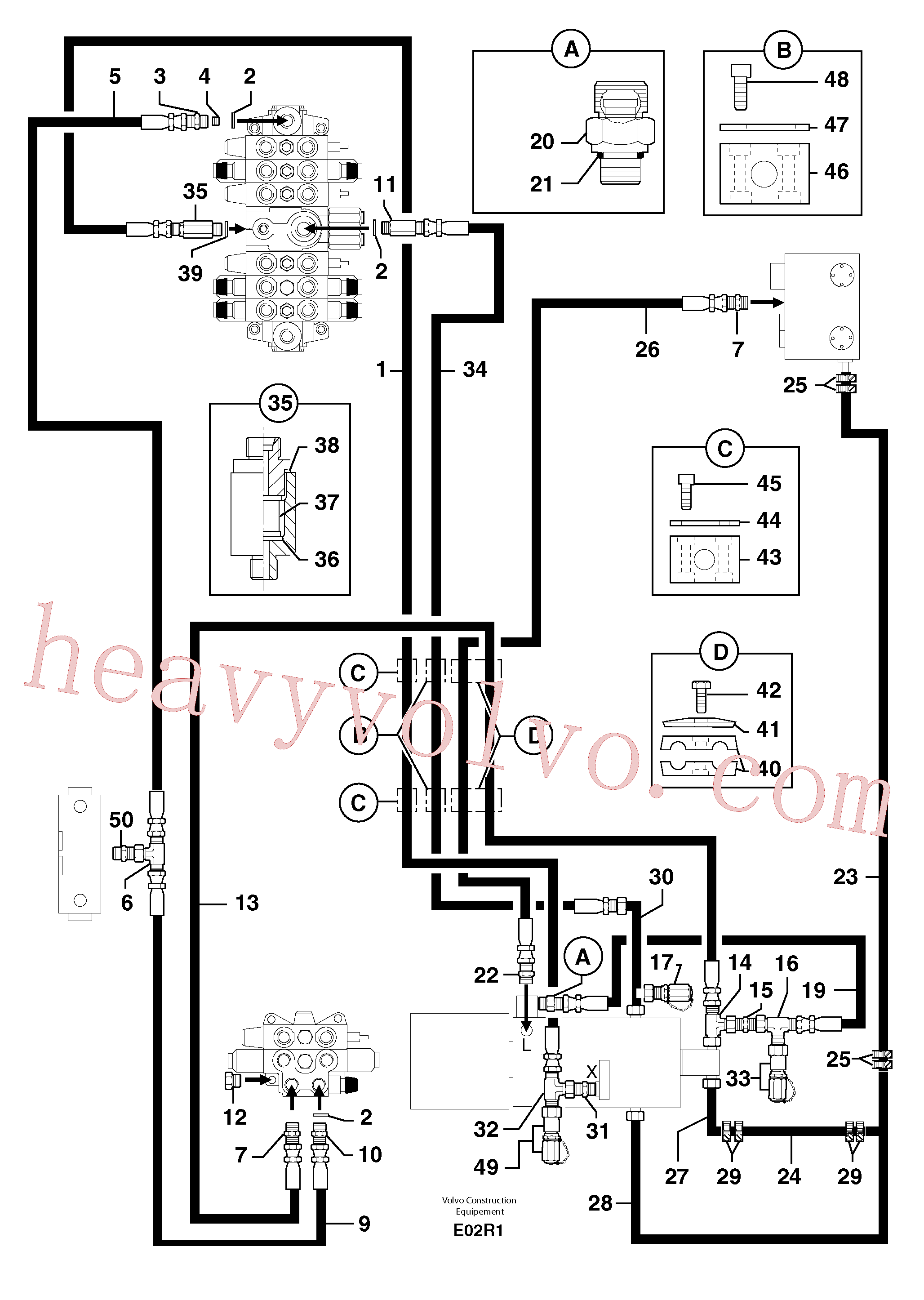 PJ6050058 for Volvo Attachments supply and return circuit(E02R1 assembly)