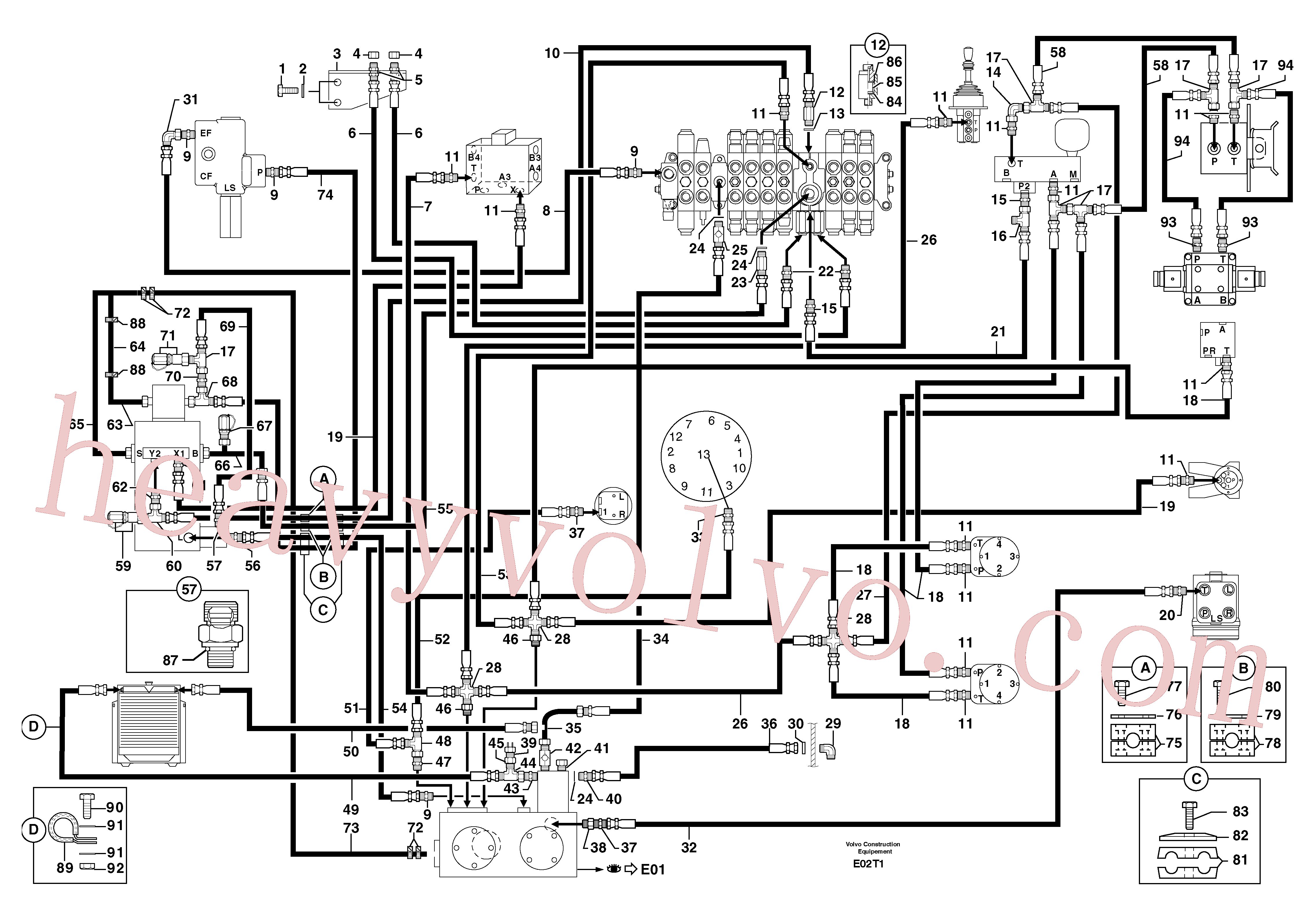 PJ6010161 for Volvo Attachments supply and return circuit(E02T1 assembly)