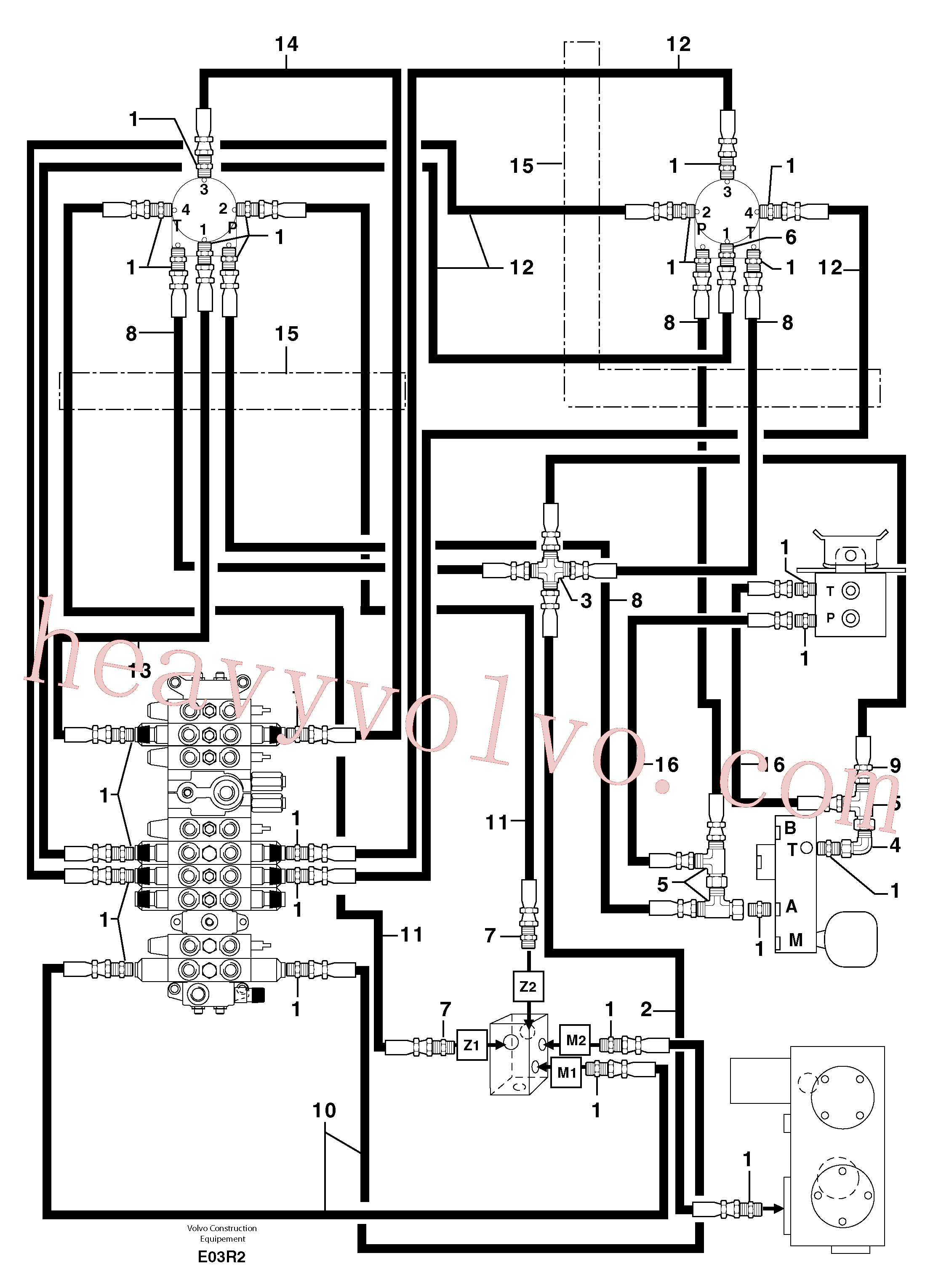 PJ4192438 for Volvo Hydr. circuit ( control's attachment )(E03R2 assembly)