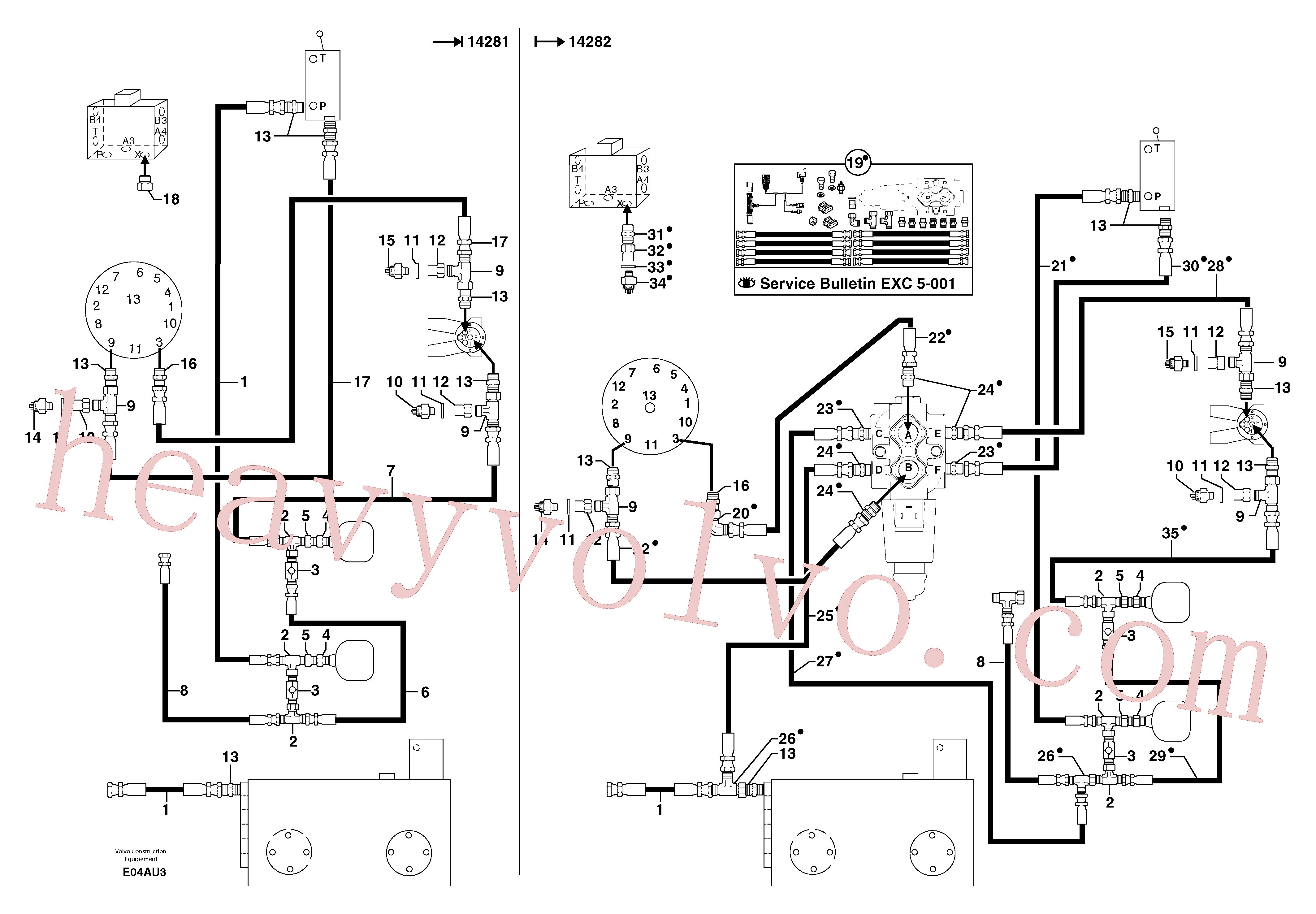 PJ4750345 for Volvo Hydr. circuit. ( platform ) ( continued )(E04AU3 assembly)